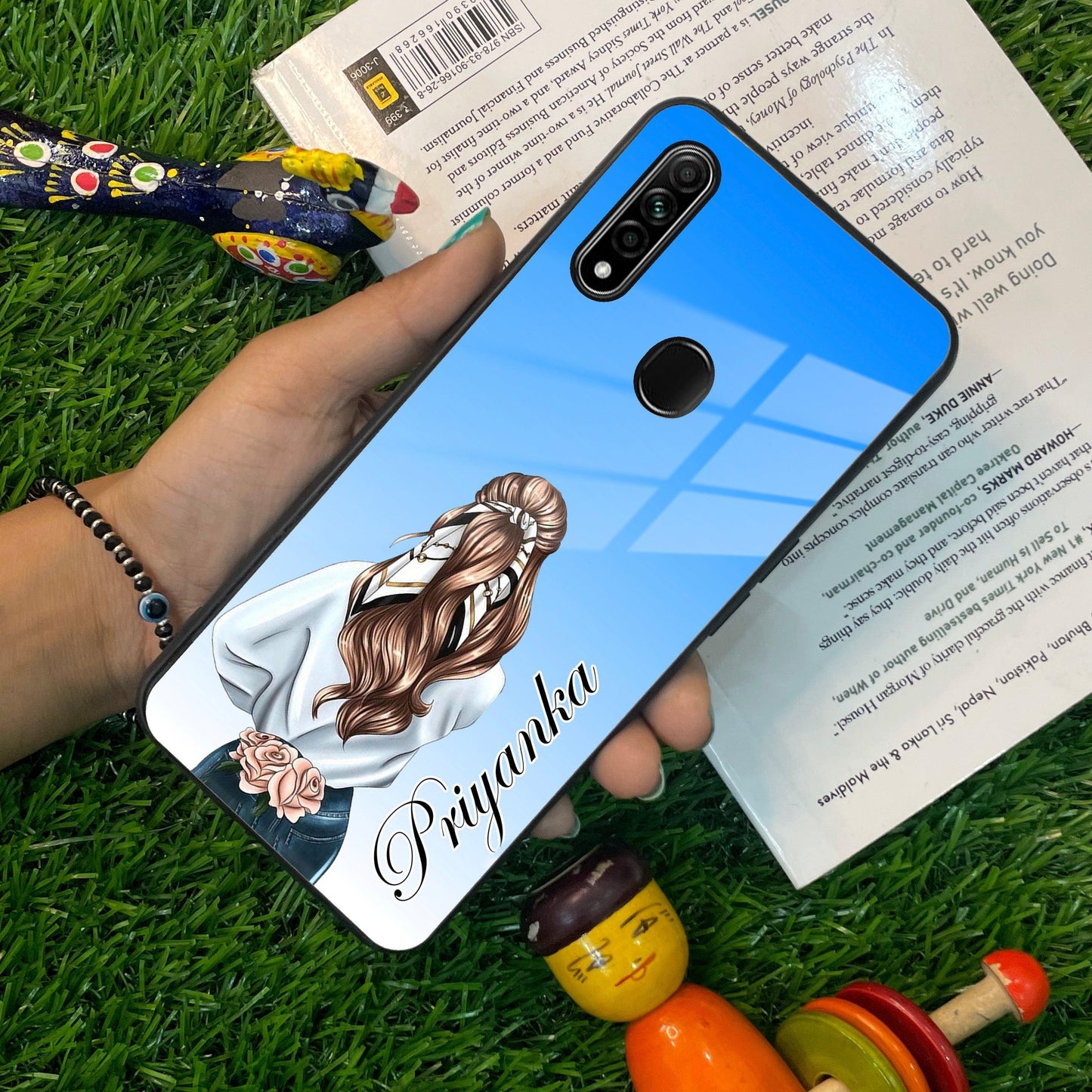 Styles Girl Customize Name Glass Case For Oppo