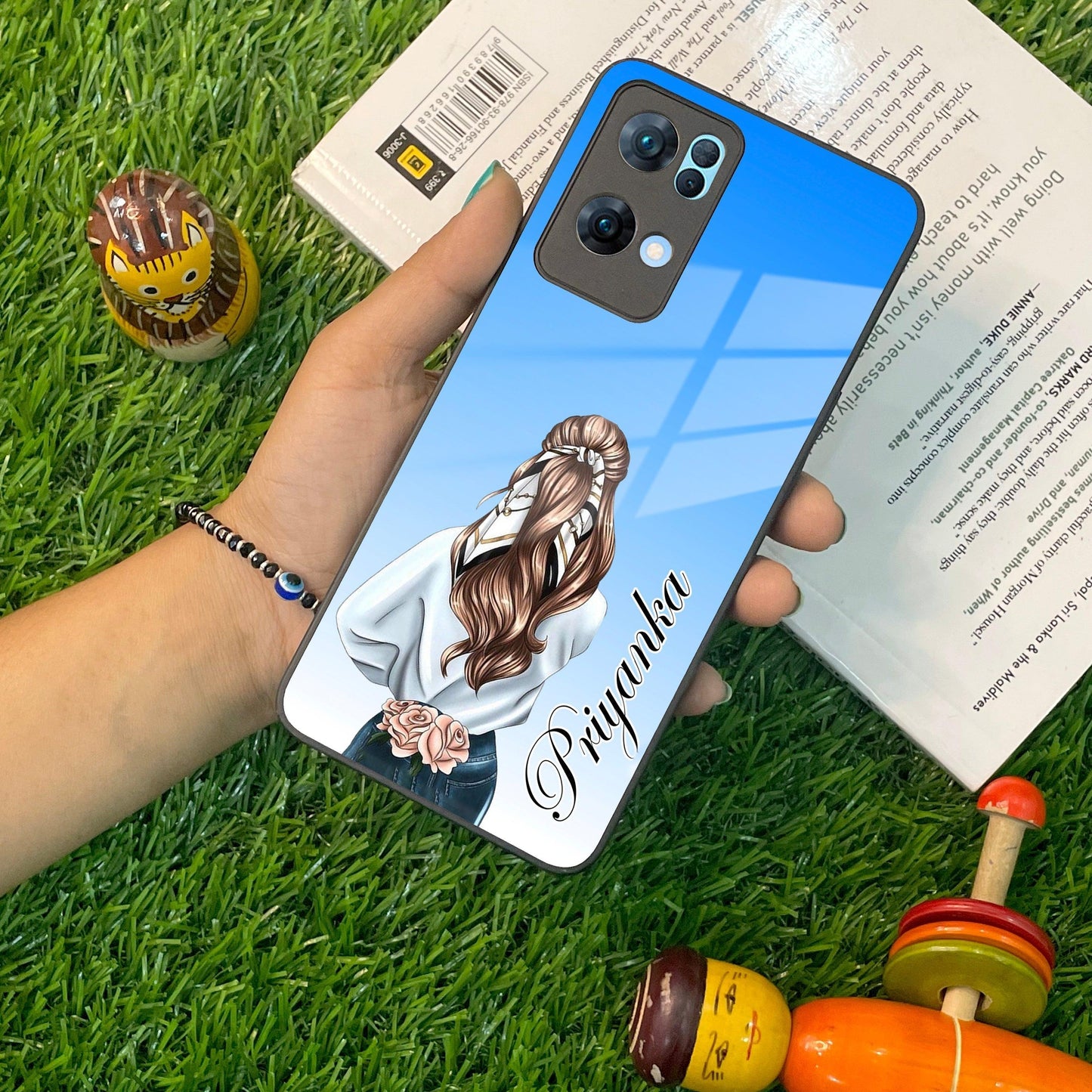 Styles Girl Customize Name Glass Case For Oppo