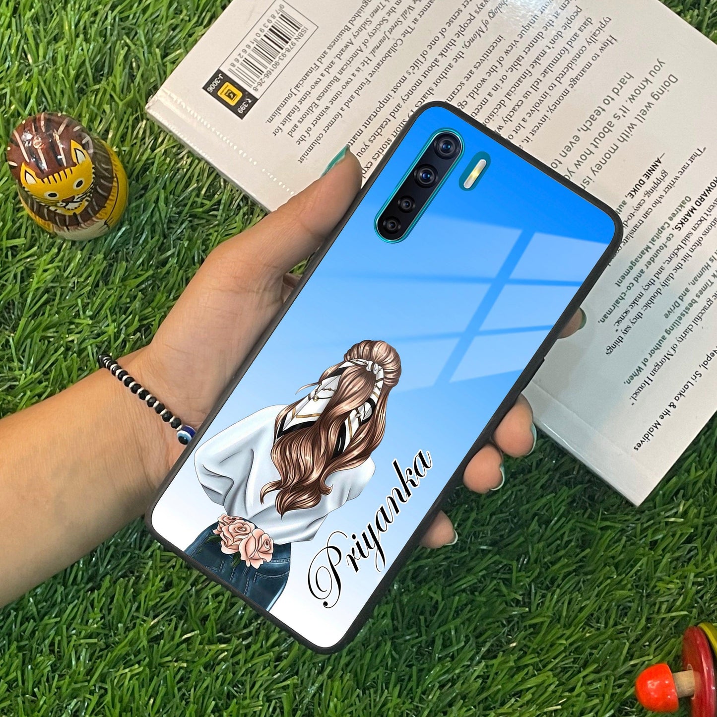 Styles Girl Customize Name Glass Case For Oppo