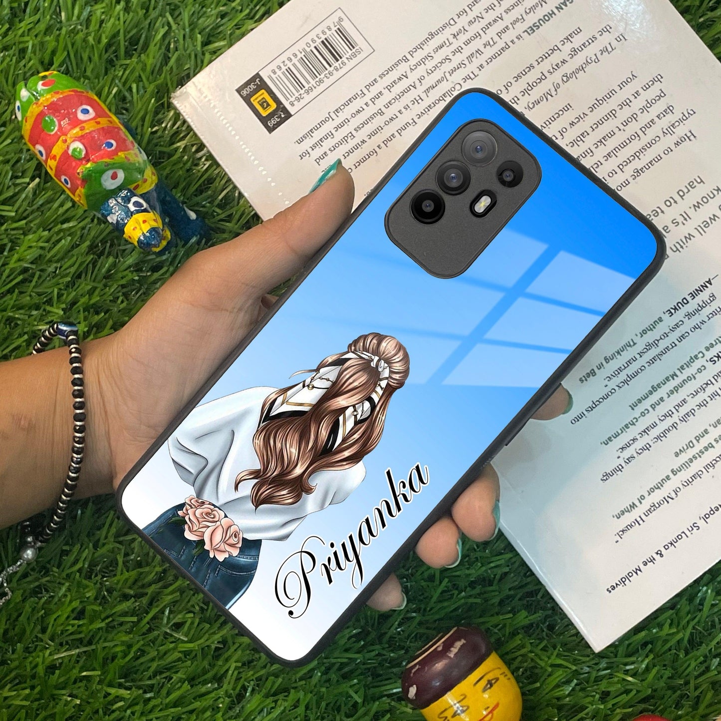 Styles Girl Customize Name Glass Case For Oppo