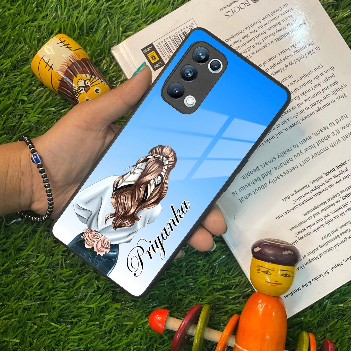 Styles Girl Customize Name Glass Case For Oppo