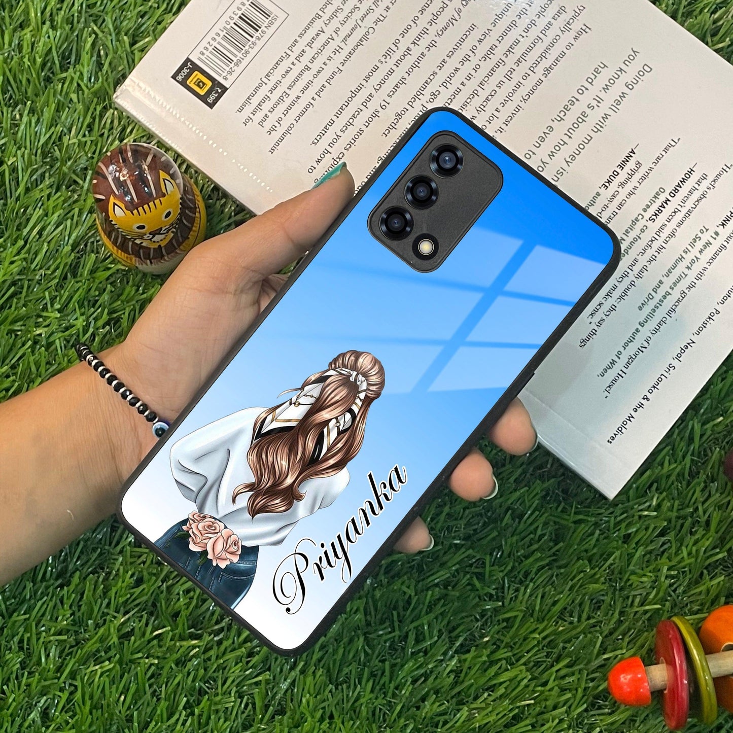 Styles Girl Customize Name Glass Case For Oppo