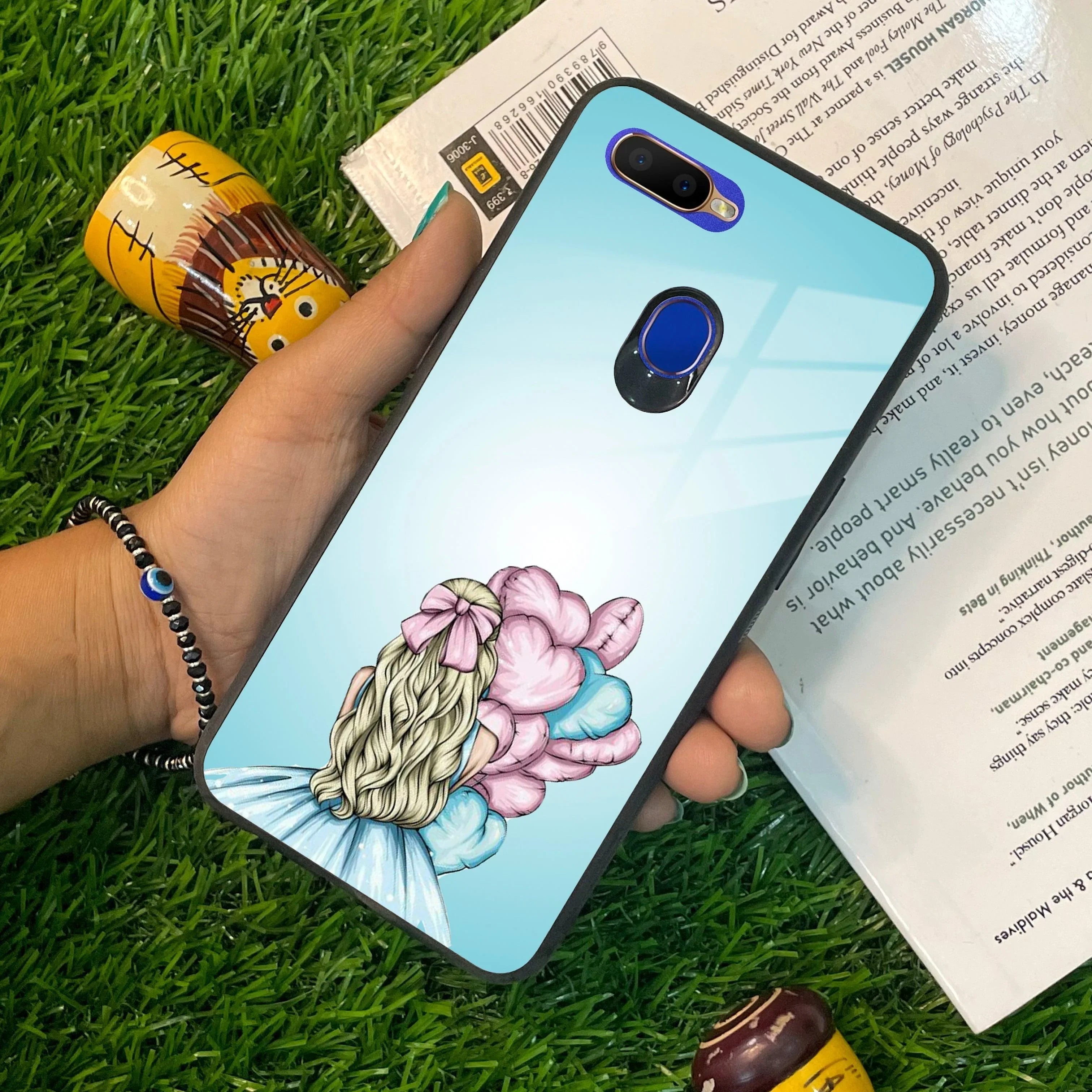 Styles Girl With Balloon Glass Case For Oppo - ShopOnCliQ