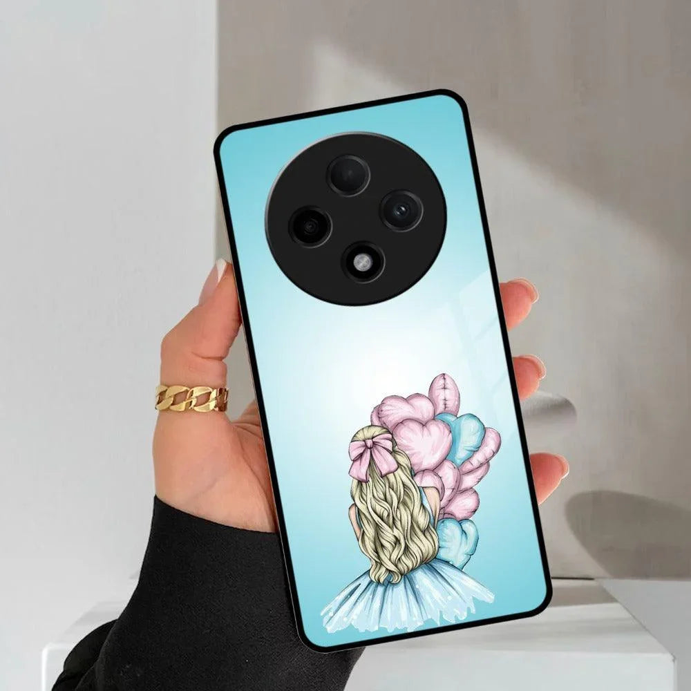 Styles Girl With Balloon Glass Case For Oppo - ShopOnCliQ
