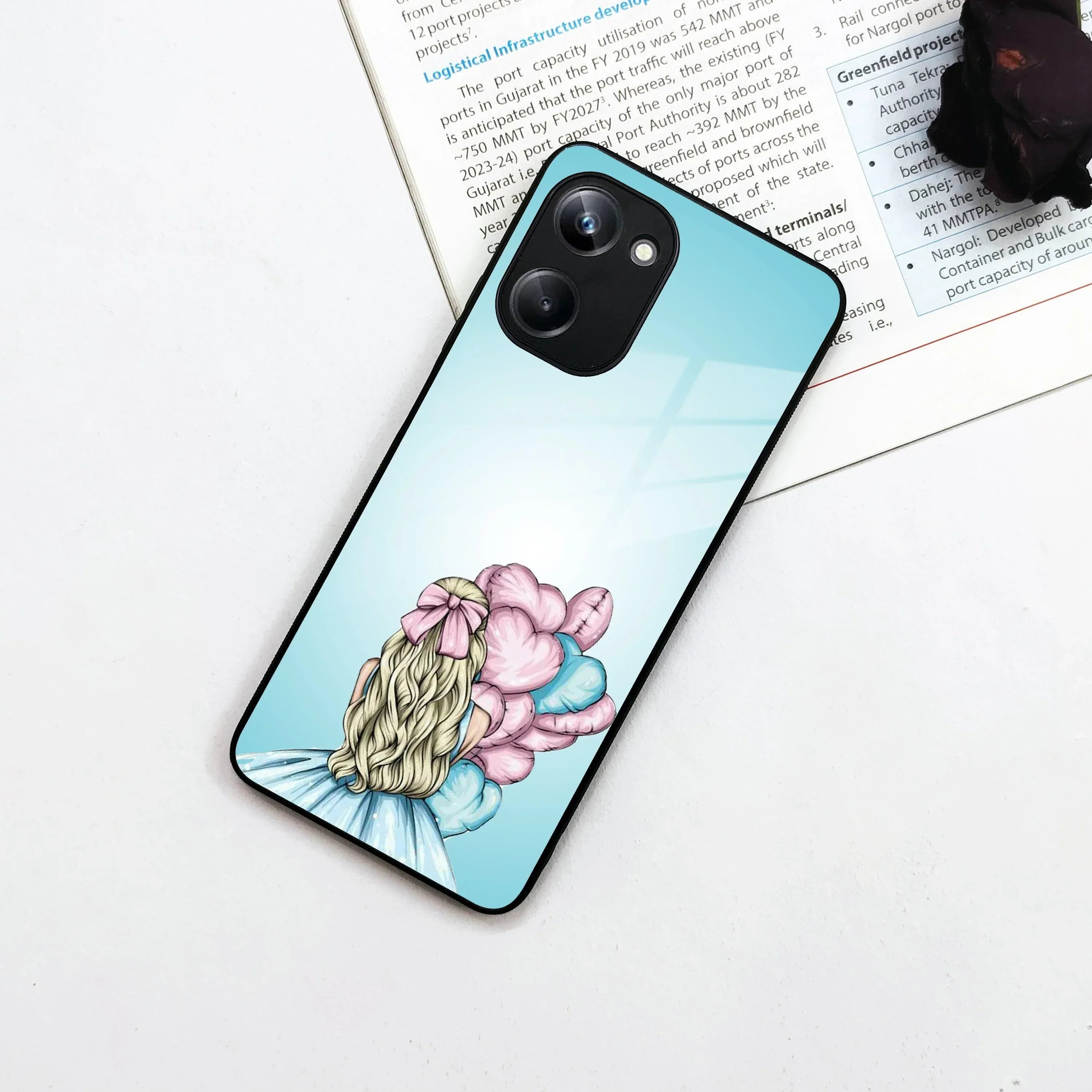 Styles Girl With Balloon Glass Case For Realme/Narzo - ShopOnCliQ