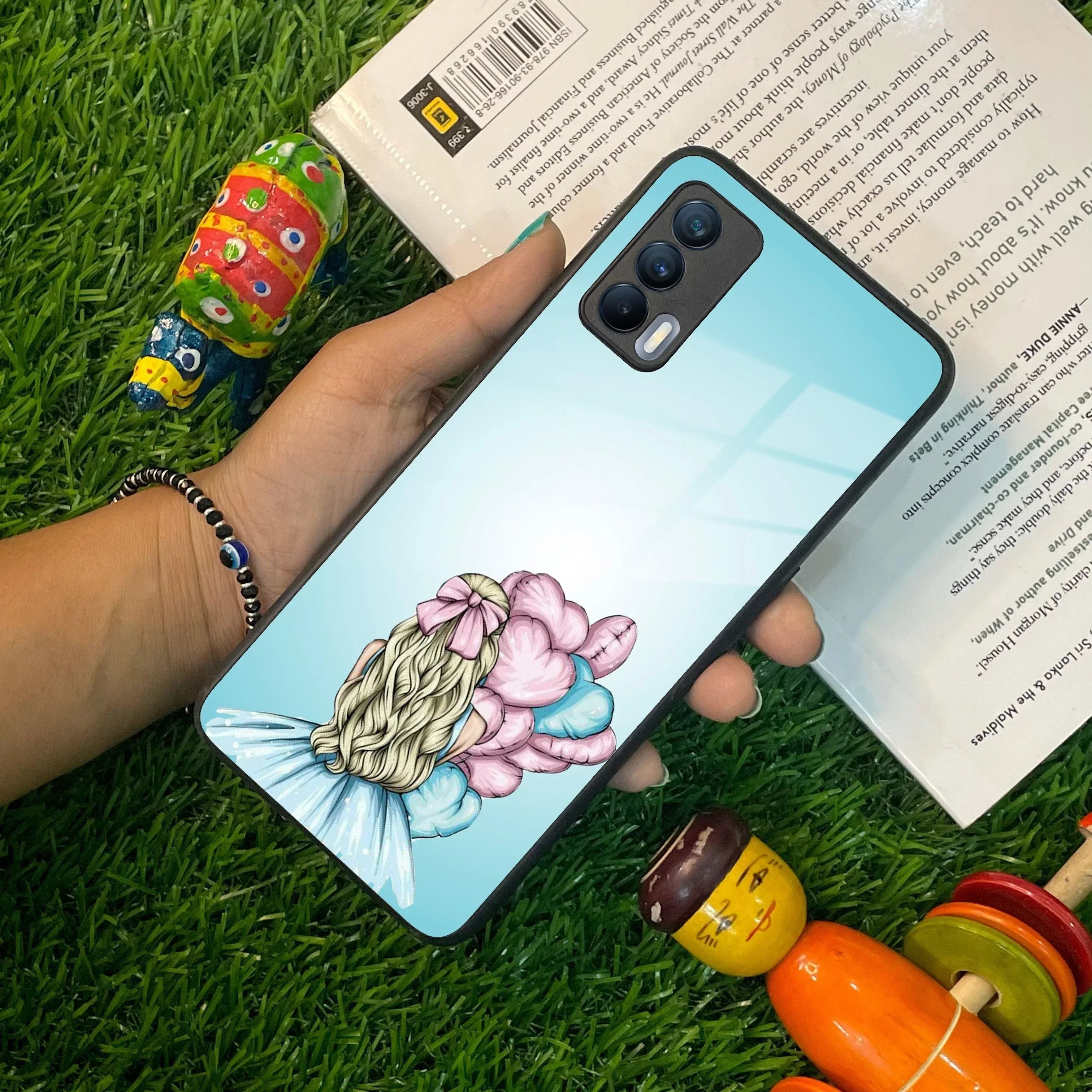 Styles Girl With Balloon Glass Case For Realme/Narzo - ShopOnCliQ