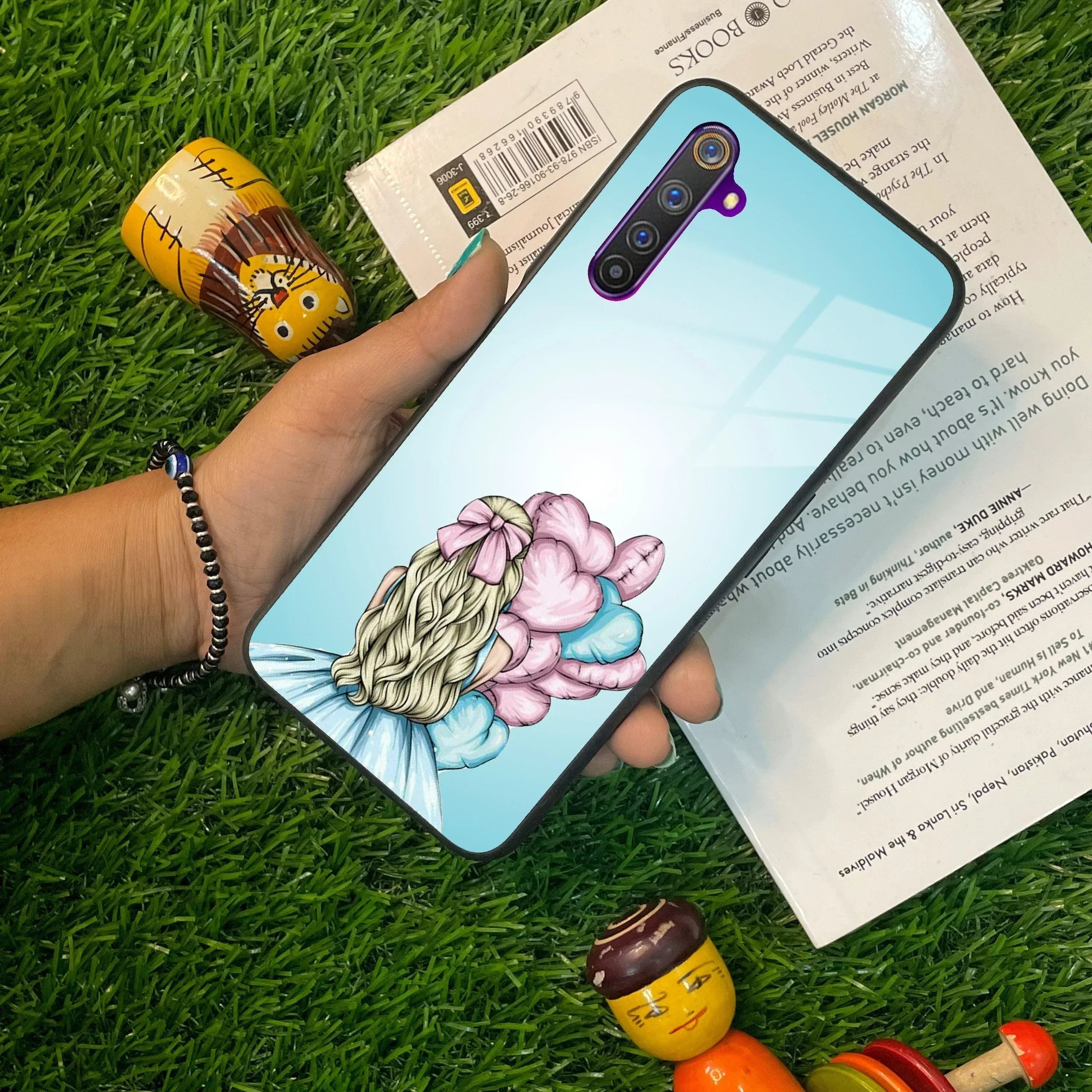 Styles Girl With Balloon Glass Case For Realme/Narzo - ShopOnCliQ