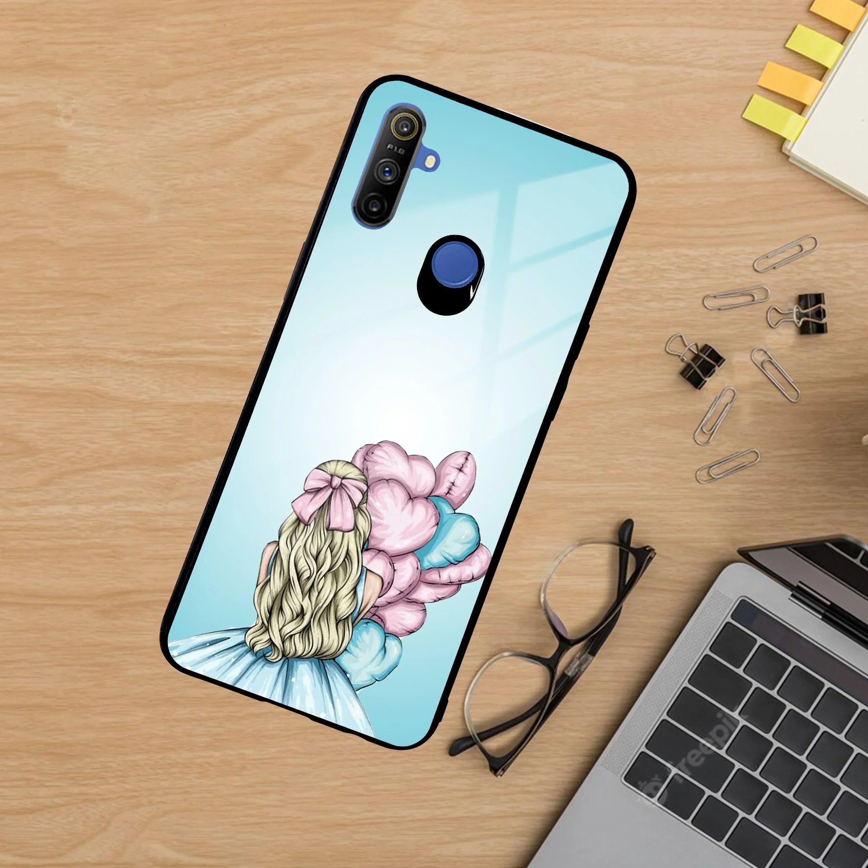 Styles Girl With Balloon Glass Case For Realme/Narzo - ShopOnCliQ