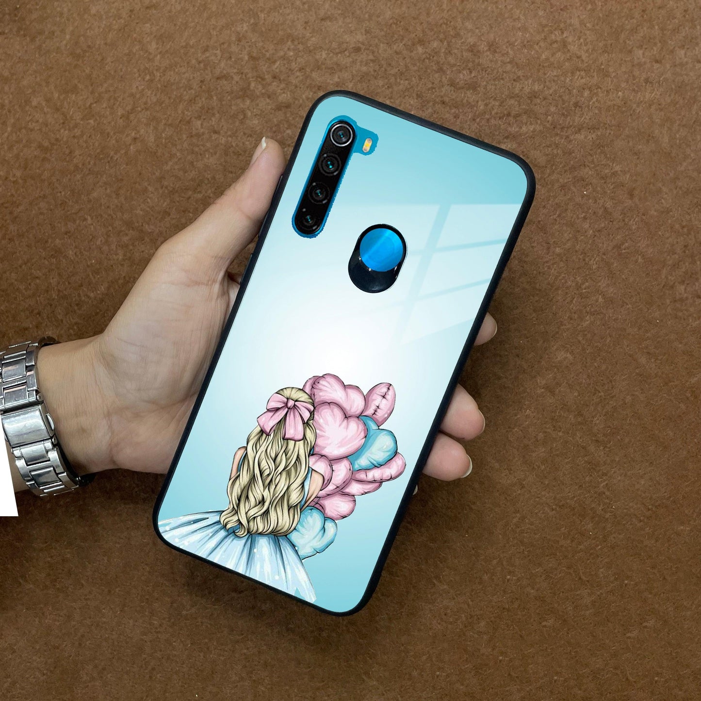 Styles Girl With Balloon Glass Case For Redmi/Xiaomi