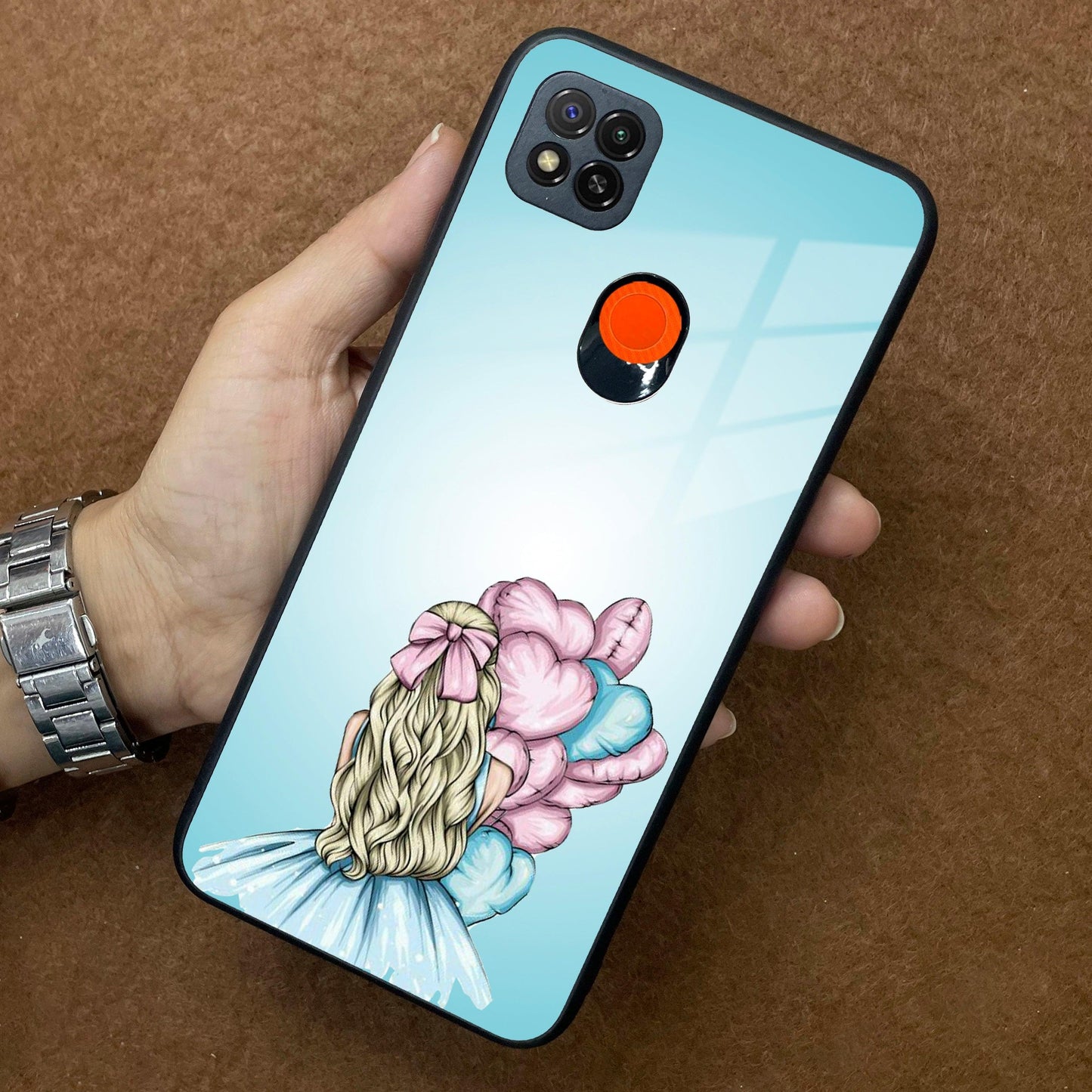 Styles Girl With Balloon Glass Case For Redmi/Xiaomi