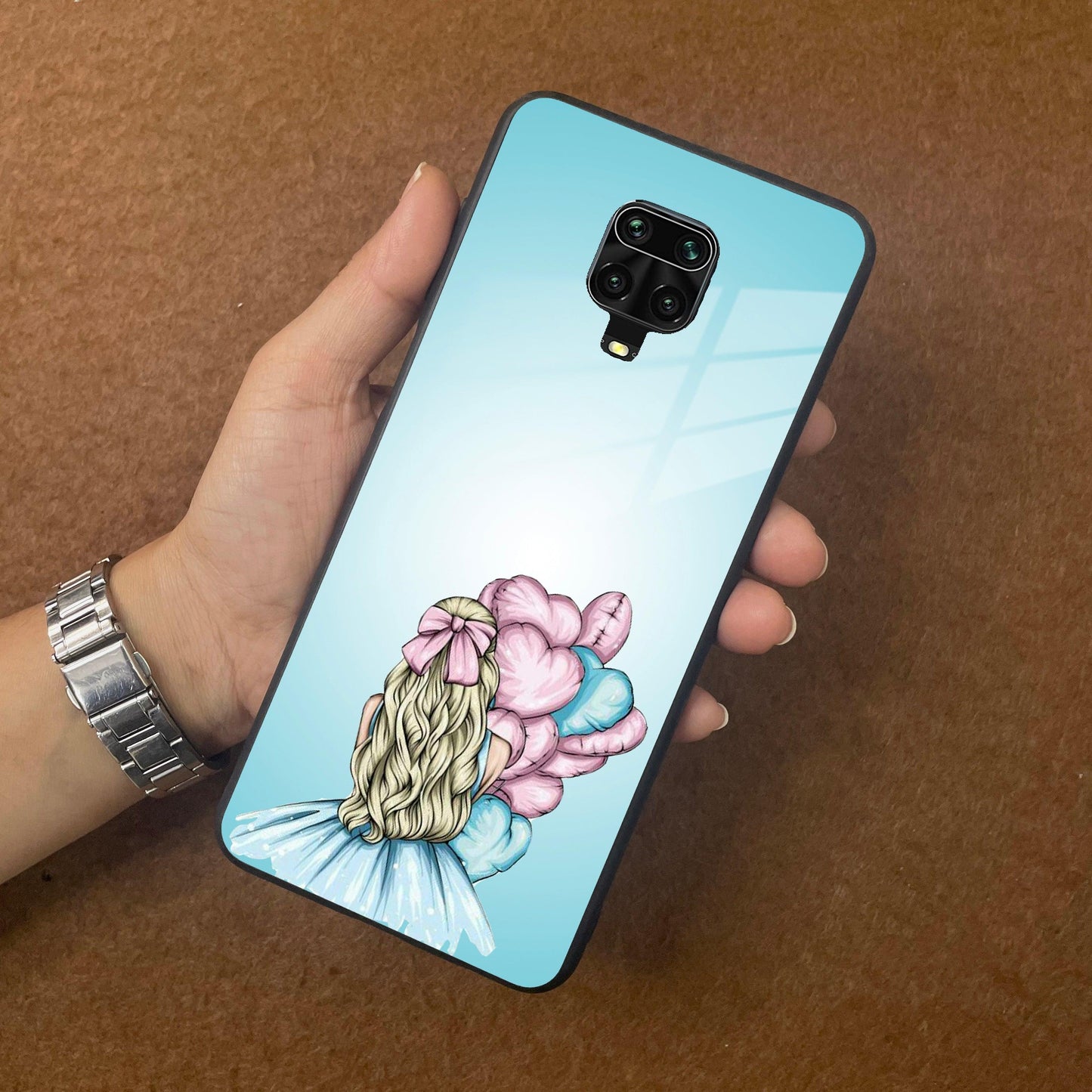 Styles Girl With Balloon Glass Case For Redmi/Xiaomi