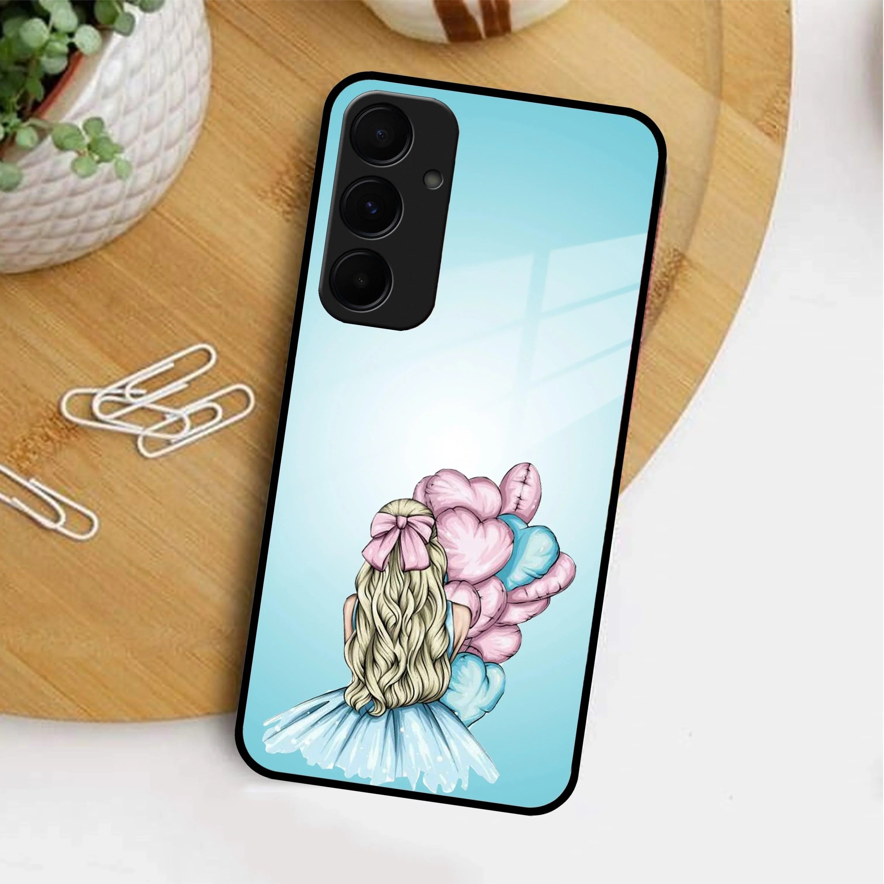 Styles Girl With Balloon Glass Case For Samsung - ShopOnCliQ