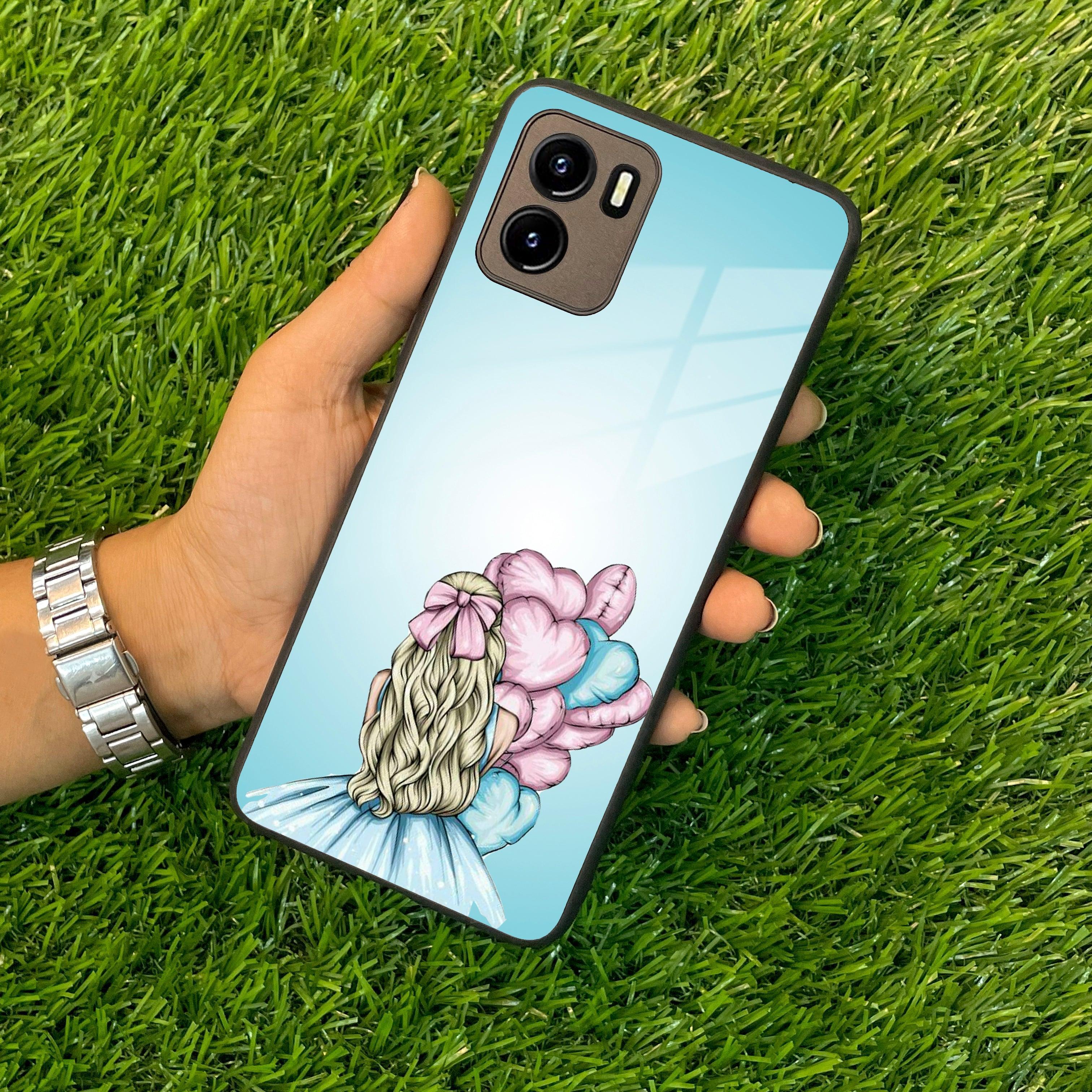 Styles Girl With Balloon Glass Case For Vivo - ShopOnCliQ