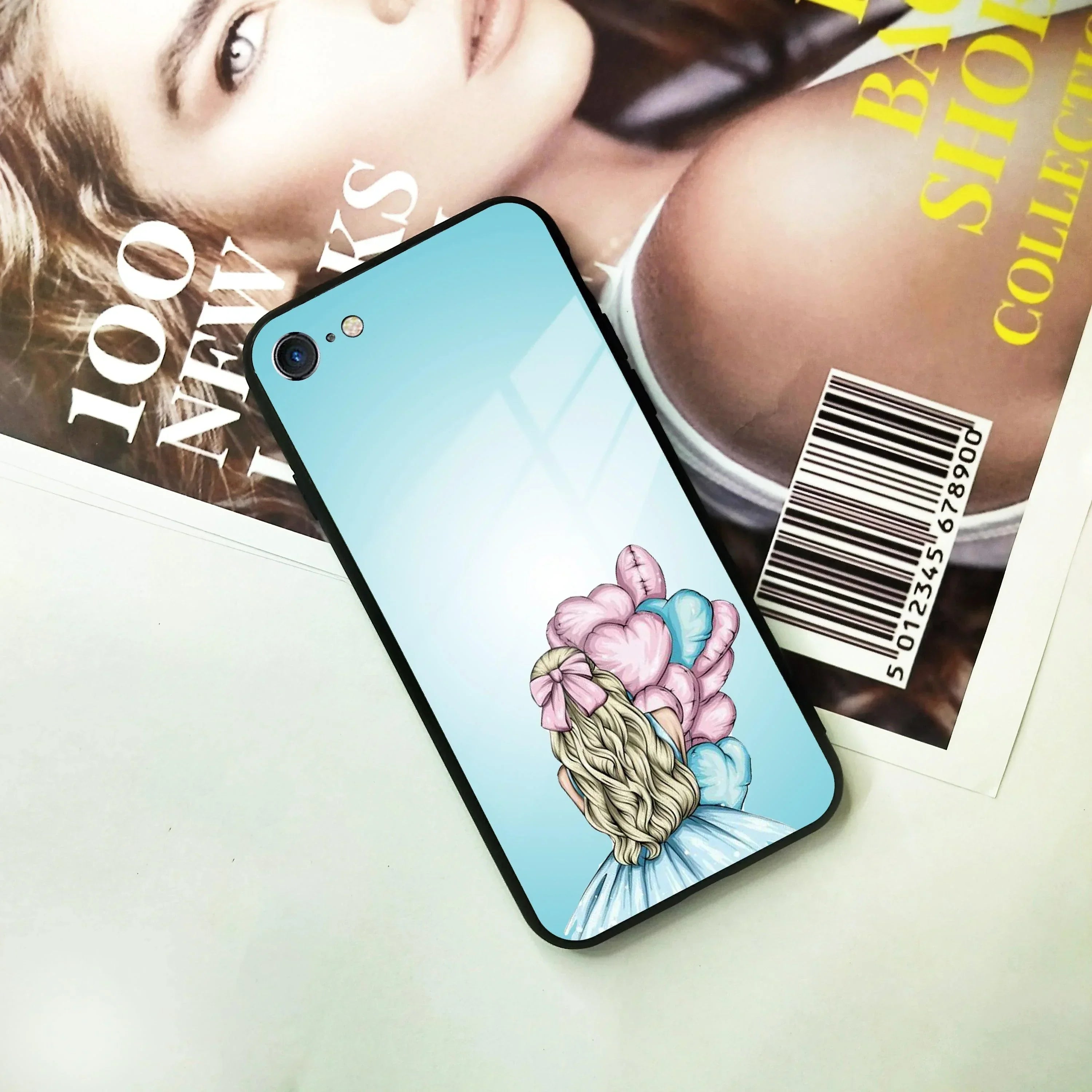 Styles Girl With Balloon Glass Case For iPhone - ShopOnCliQ