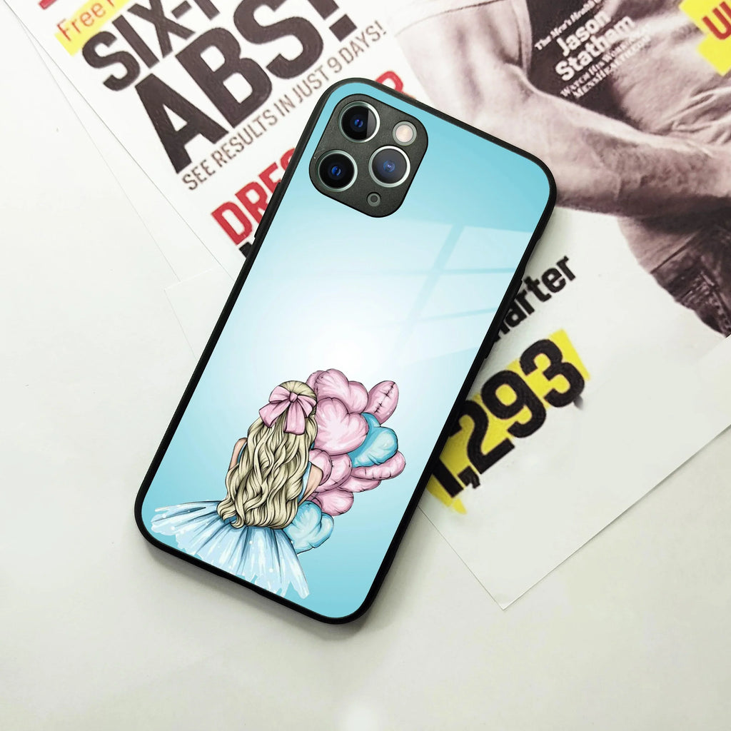Styles Girl With Balloon Glass Case For iPhone - ShopOnCliQ