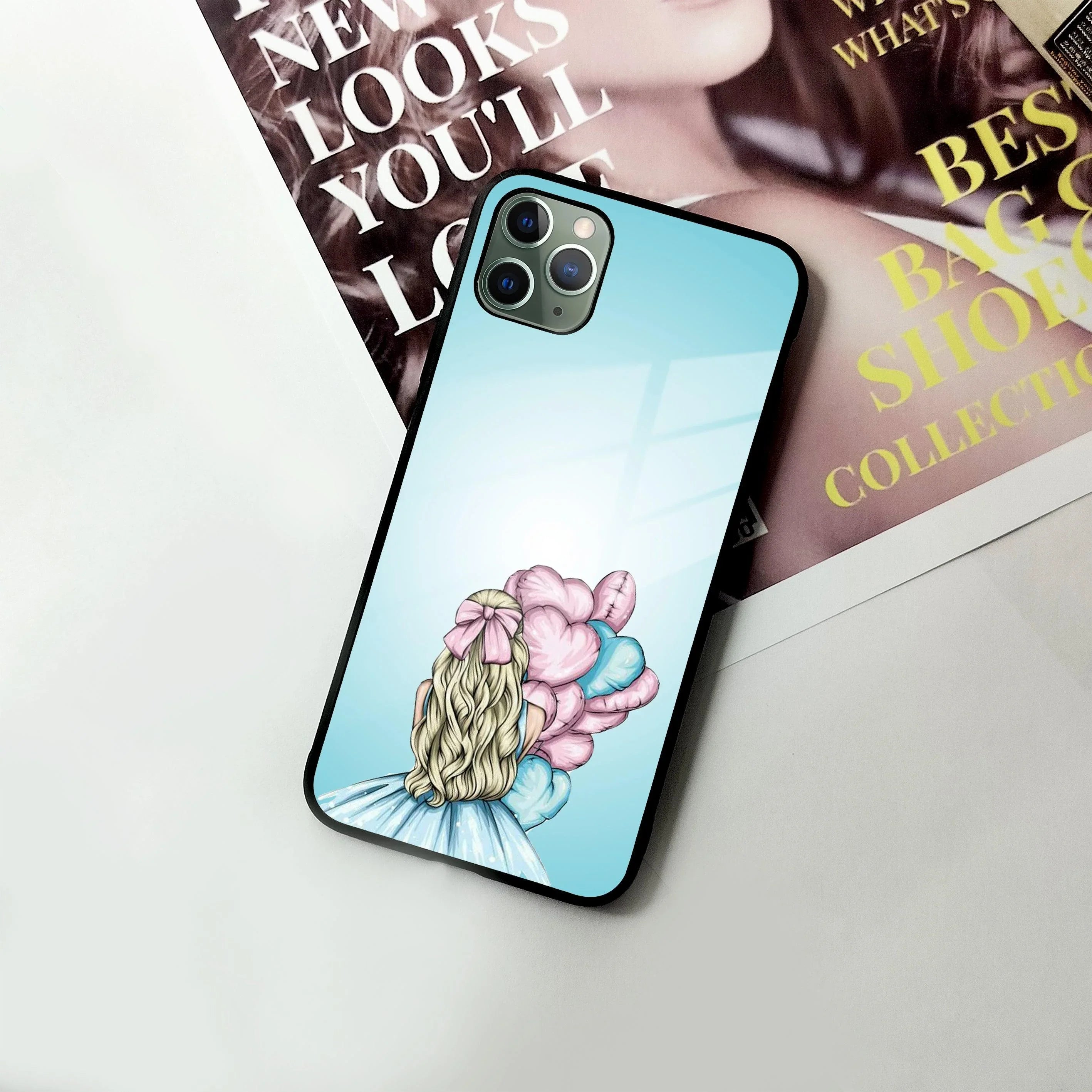 Styles Girl With Balloon Glass Case For iPhone - ShopOnCliQ