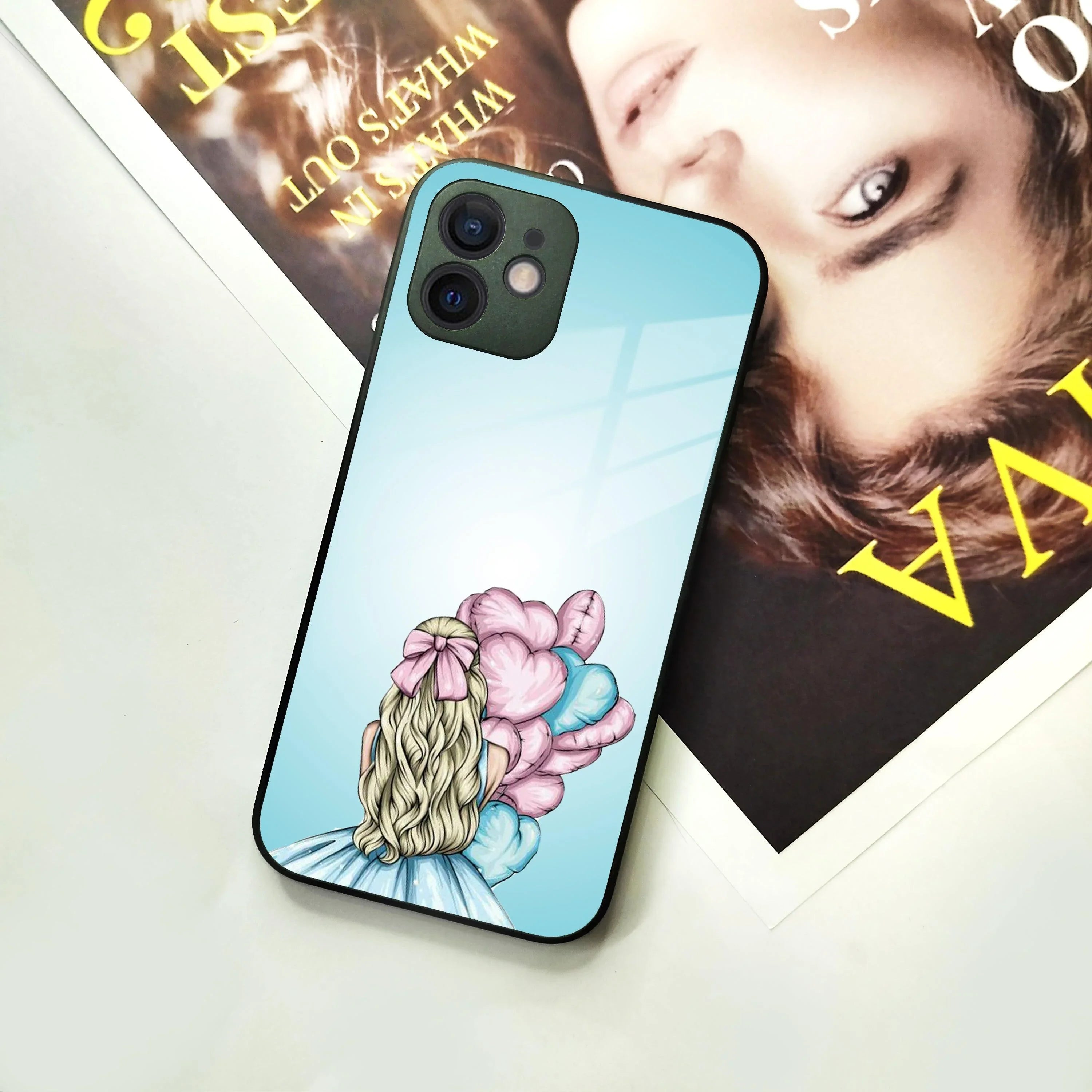 Styles Girl With Balloon Glass Case For iPhone - ShopOnCliQ