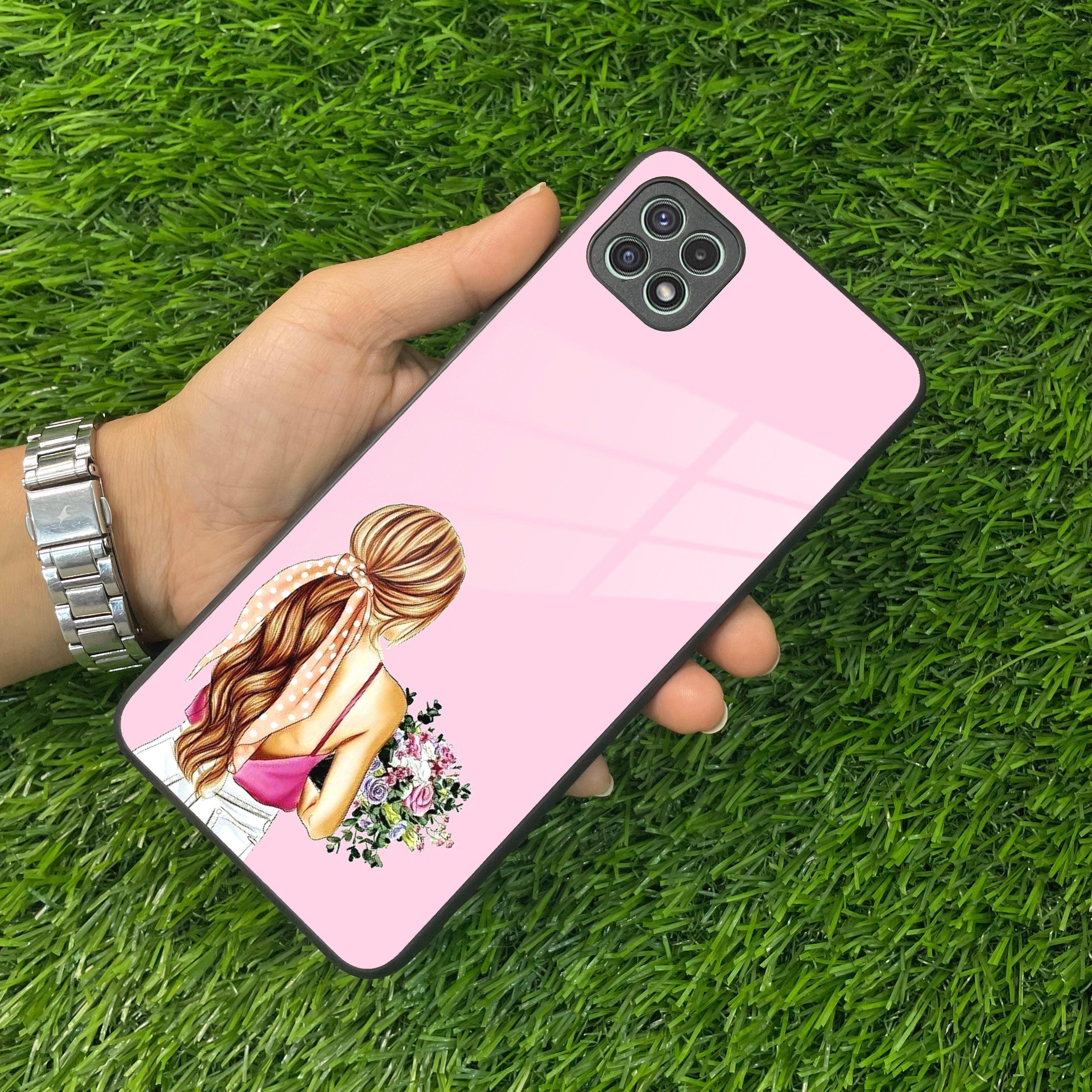 Styles Girl With Flower Glass Case For Samsung - ShopOnCliQ