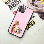 Styles Girl With Flower Glass Case For iPhone - ShopOnCliQ