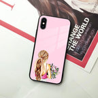 Styles Girl With Flower Glass Case For iPhone - ShopOnCliQ
