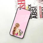 Styles Girl With Flower Glass Case For iPhone - ShopOnCliQ