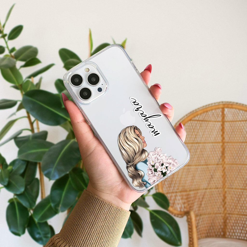Stylish Girl Customize Anti Yellow Clear Case For iPhone 12 Pro