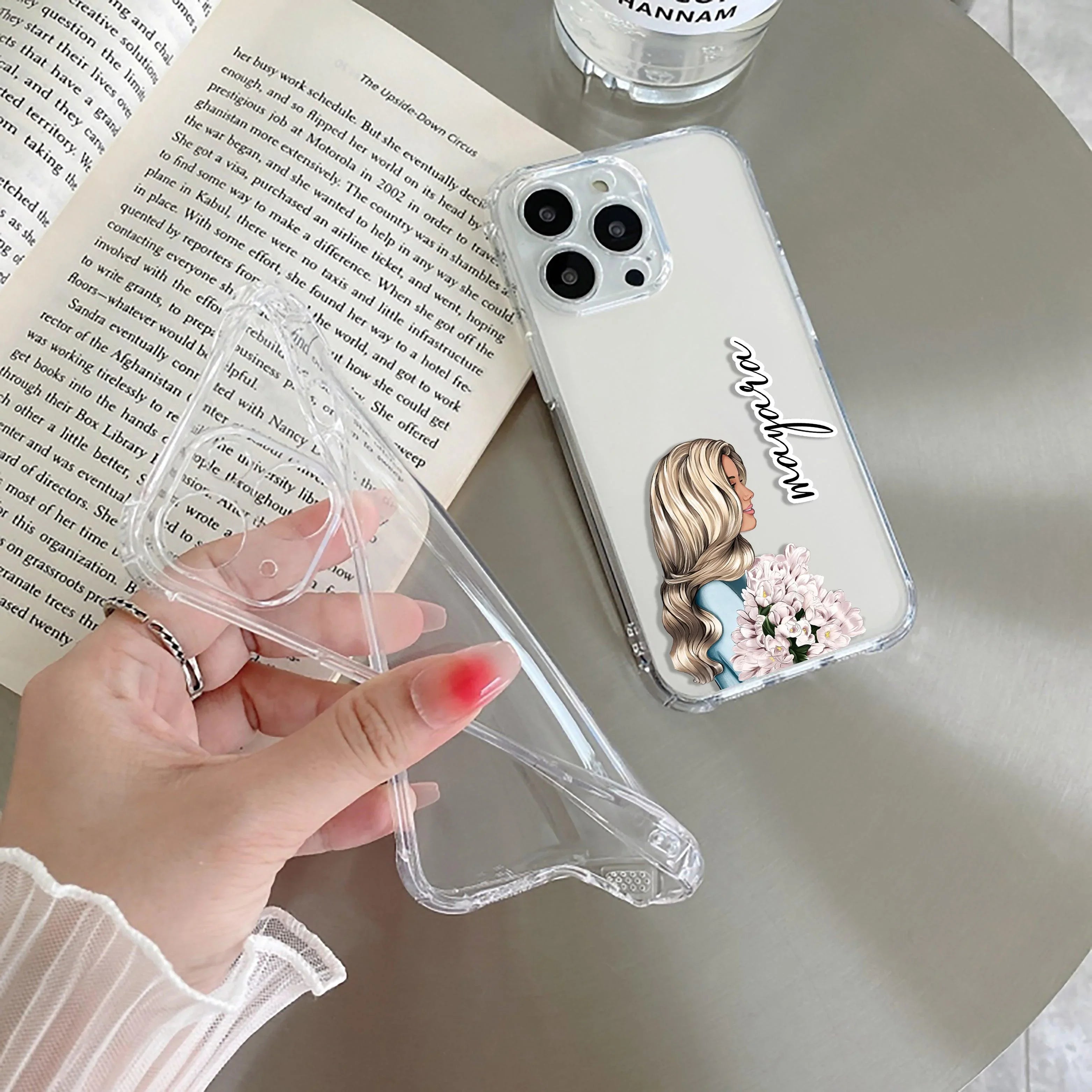 Stylish Girl Customize Transparent Silicon Case For iPhone 15 Pro Max