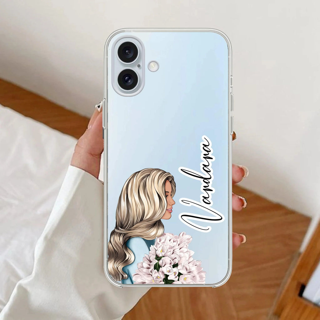 Stylish Girl Customize Anti Yellow Clear Case For iPhone 16