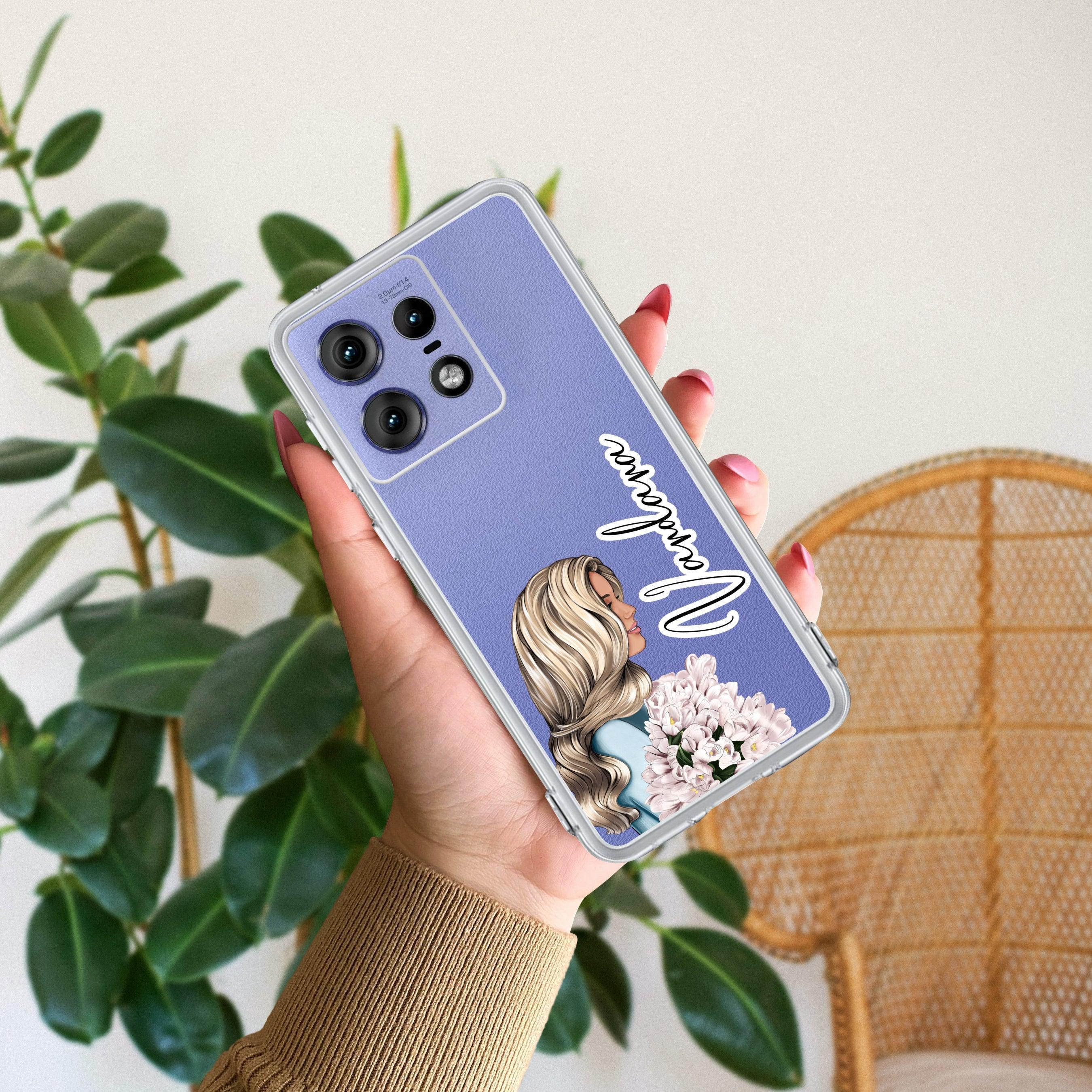 Stylish Girl Customize Transparent Silicon Case For Motorola G85 5G