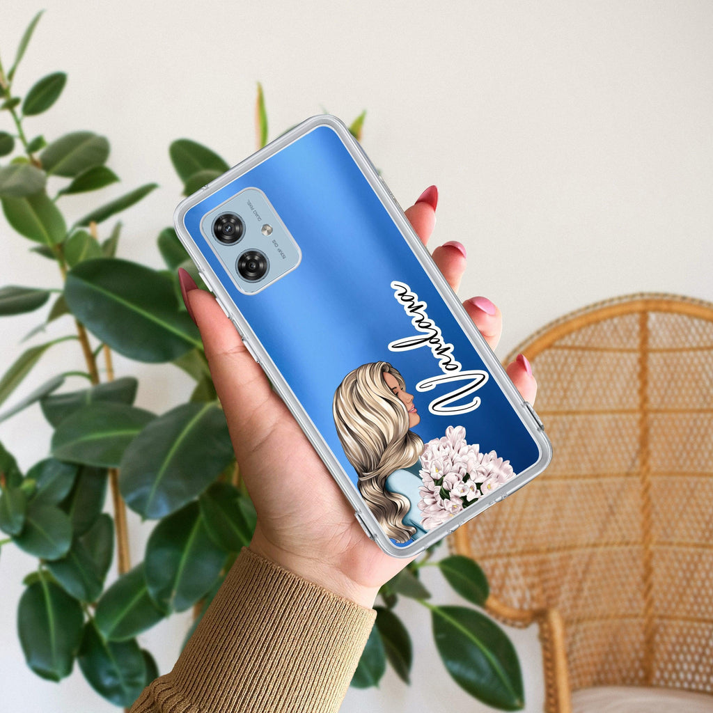 Stylish Girl Customize Transparent Silicon Case For Motorola - ShopOnCliQ