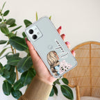 Stylish Girl Customize Transparent Silicon Case For Motorola