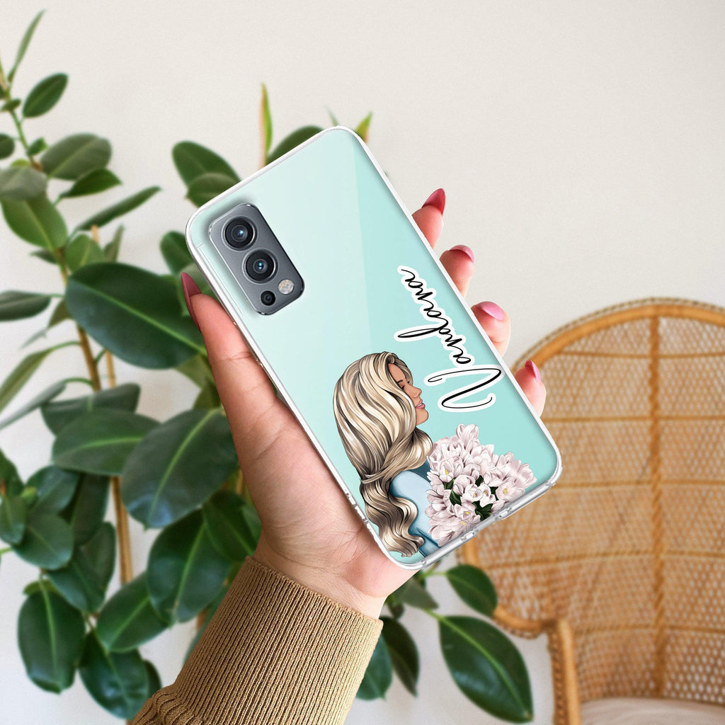 Stylish Girl Customize Transparent Silicon Case For OnePlus Nord 2 5G