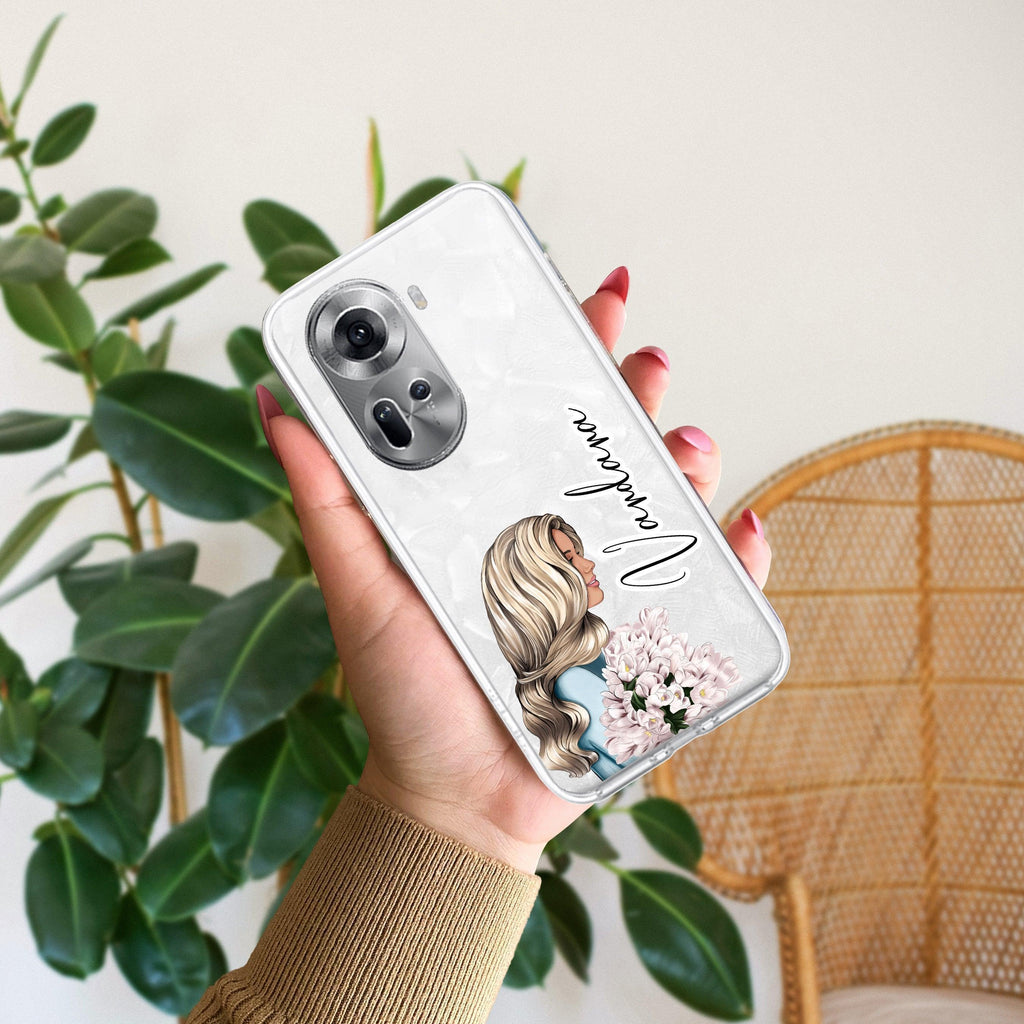 Stylish Girl Customize Anti Yellow Case For Oppo Reno 11 5G