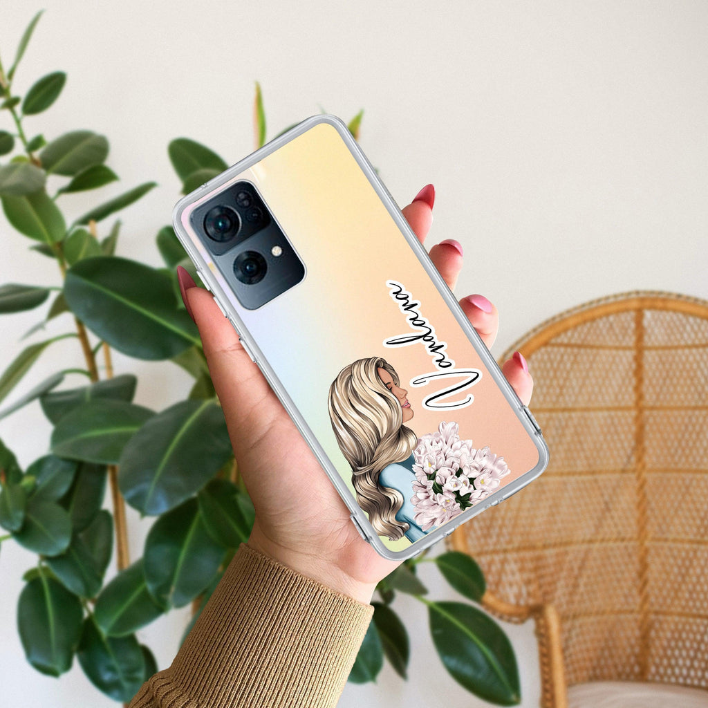 Stylish Girl Customize Anti Yellow Case For Oppo Reno 7 Pro 5G