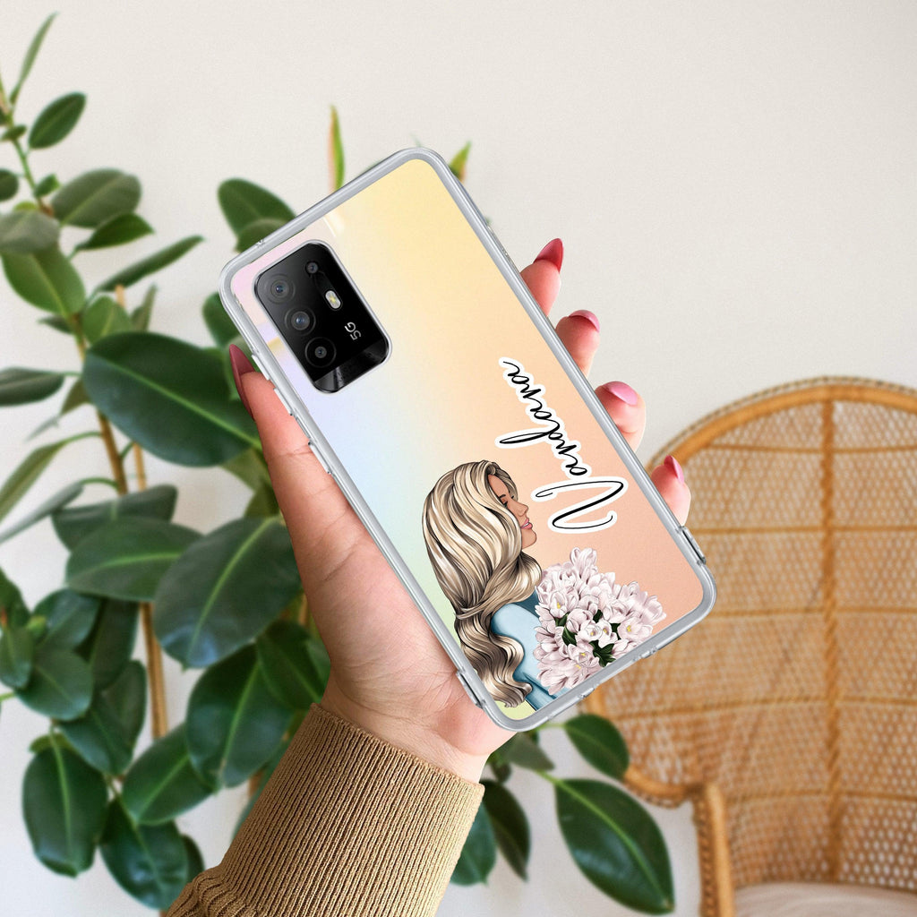 Stylish Girl Customize Anti Yellow Case For Oppo F19 Pro Plus