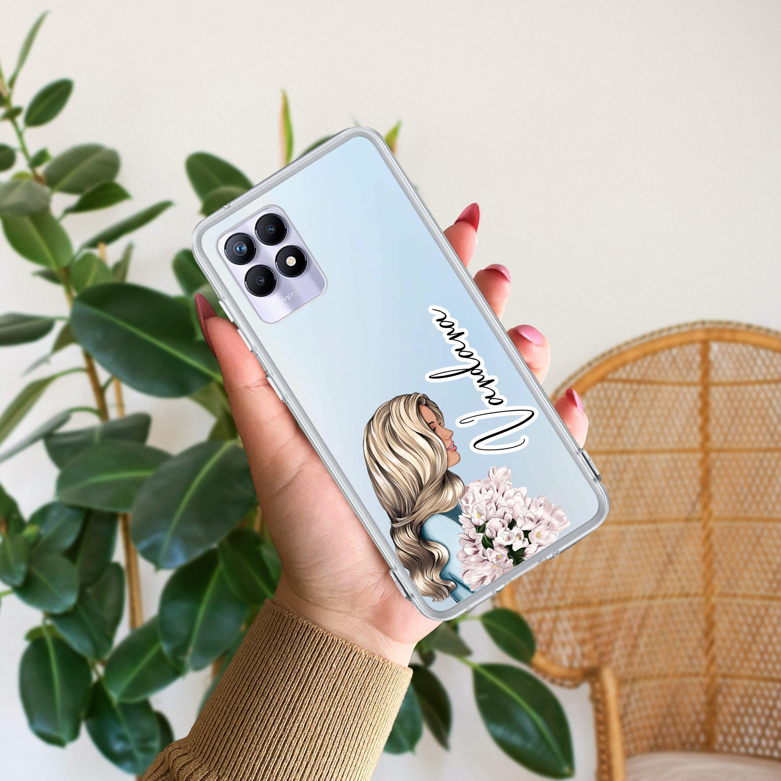 Stylish Girl Customize Anti Yelllow Case For Realme 8i / Realme Narzo 50