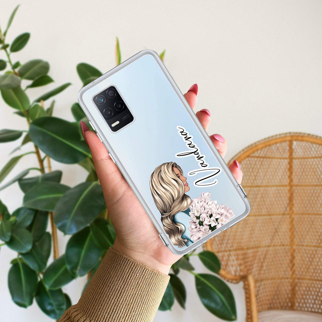 Stylish Girl Customize Anti Yelllow Case For Realme 8 5G / Realme 8s 5G / Realme 9 5G / Realme Narzo 30 5G