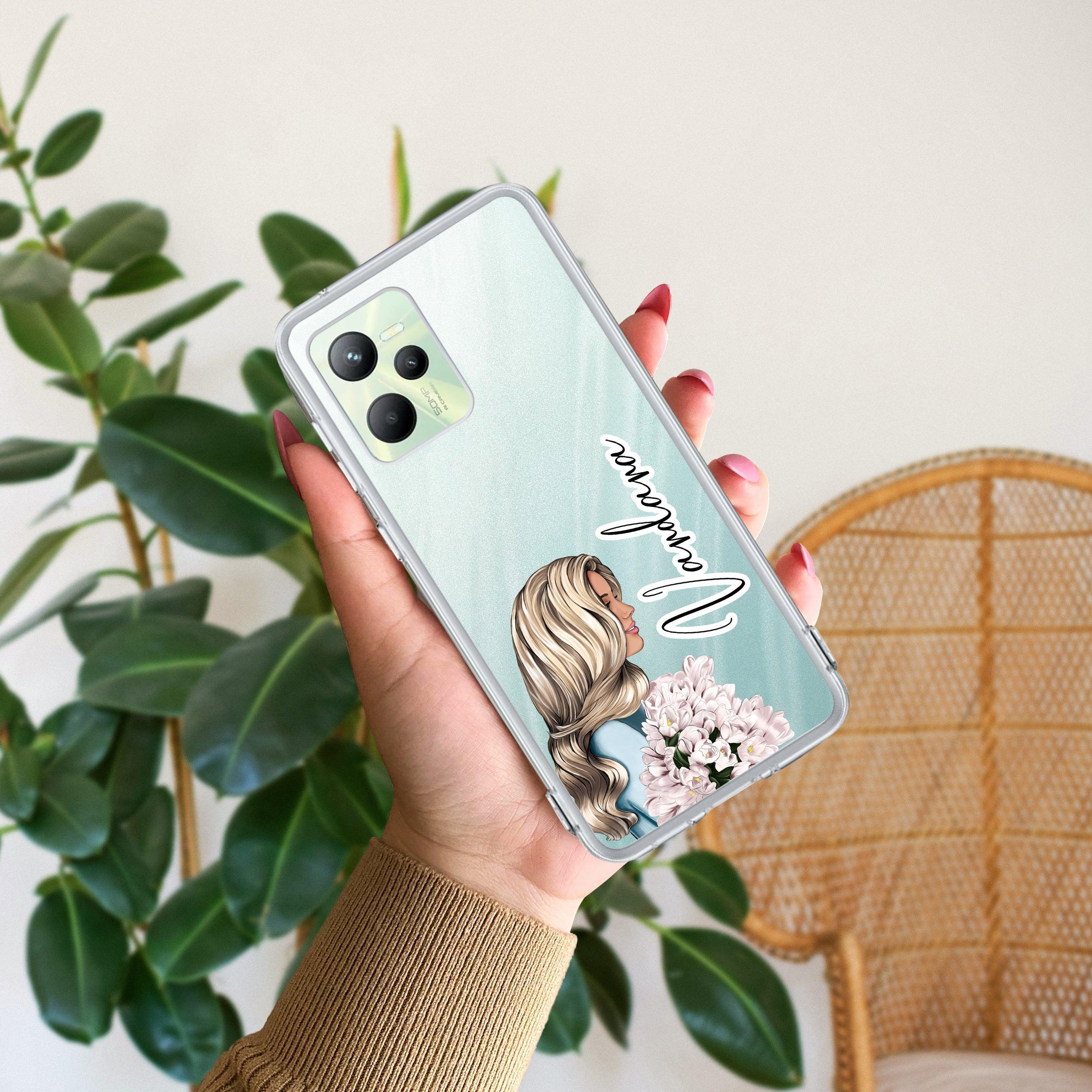 Stylish Girl Customize Anti Yelllow Case For Realme C35 / Realme Narzo 50A Prime