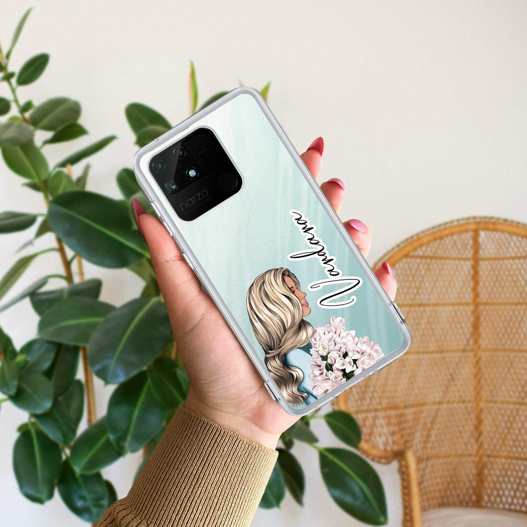 Stylish Girl Customize Transparent Silicon Case For Realme Narzo 60X /  Realme 11X