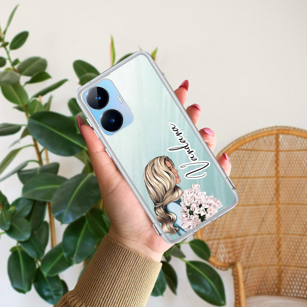 Stylish Girl Customize Anti Yelllow Case For Realme C55
