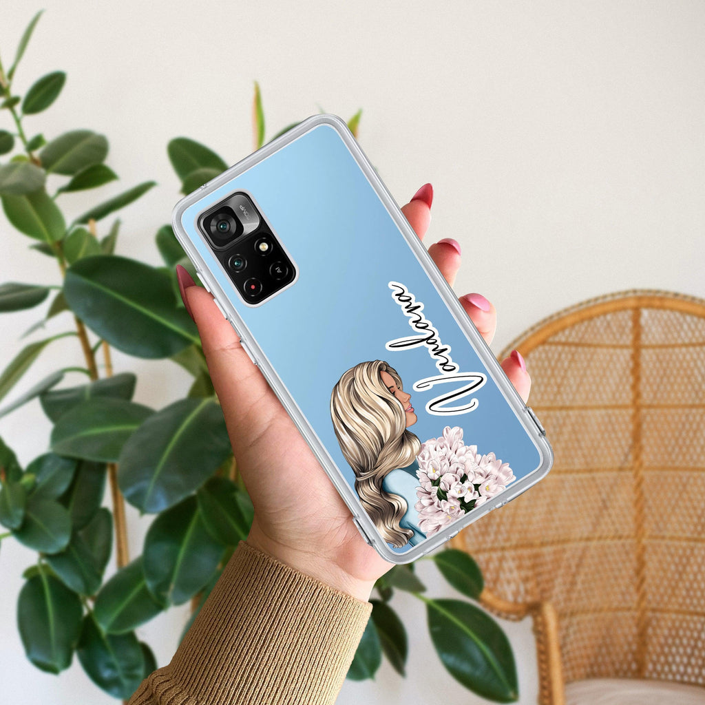 Stylish Girl Customize Transparent Silicon Case For Redmi Note 12 5G
