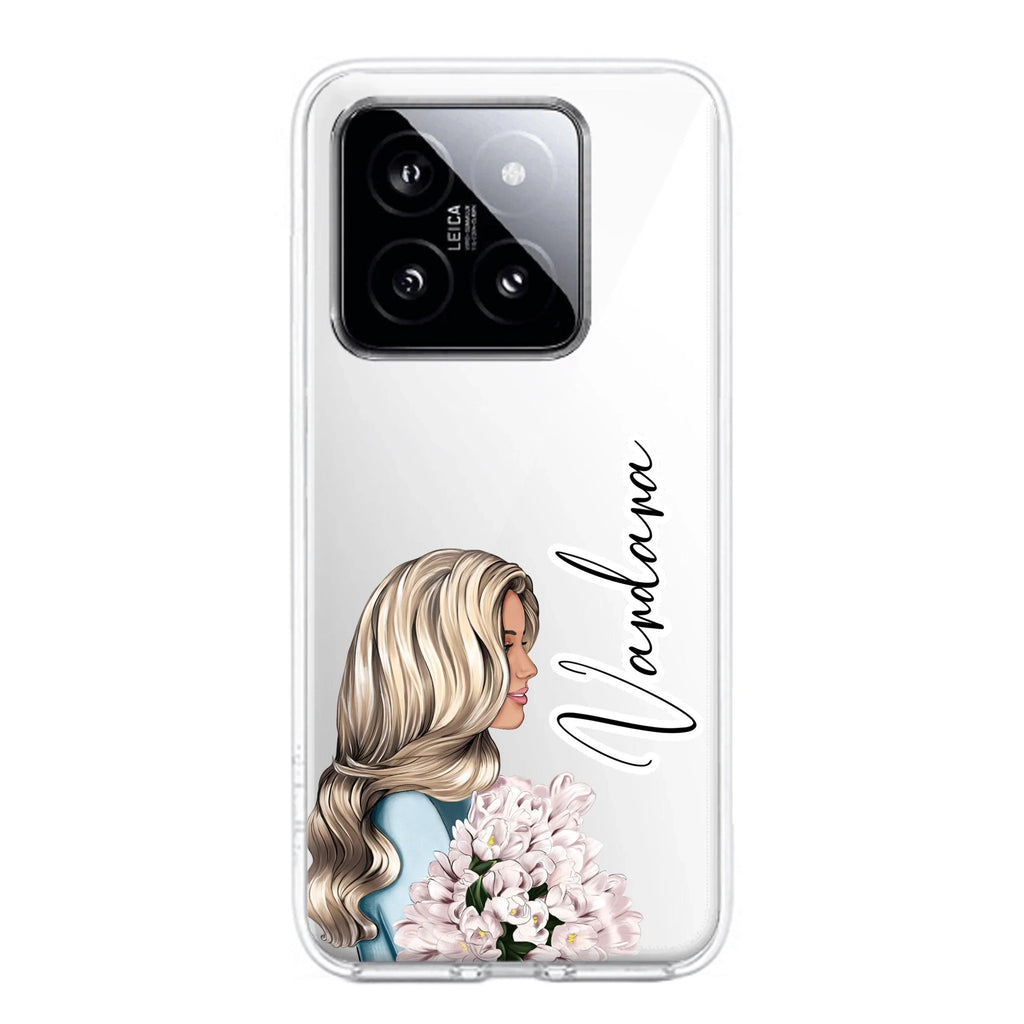 Stylish Girl Customize Transparent Silicon Case For Redmi 12 5G