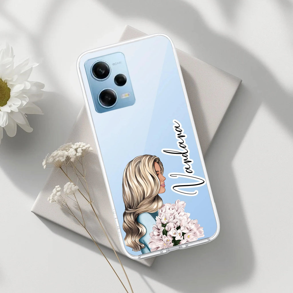 Stylish Girl Customize Transparent Silicon Case For Redmi Note 14 Pro Plus 5G