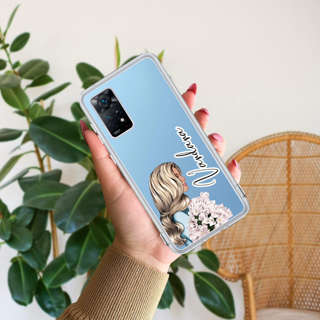 Stylish Girl Customize Transparent Silicon Case For Redmi Note 12 4G