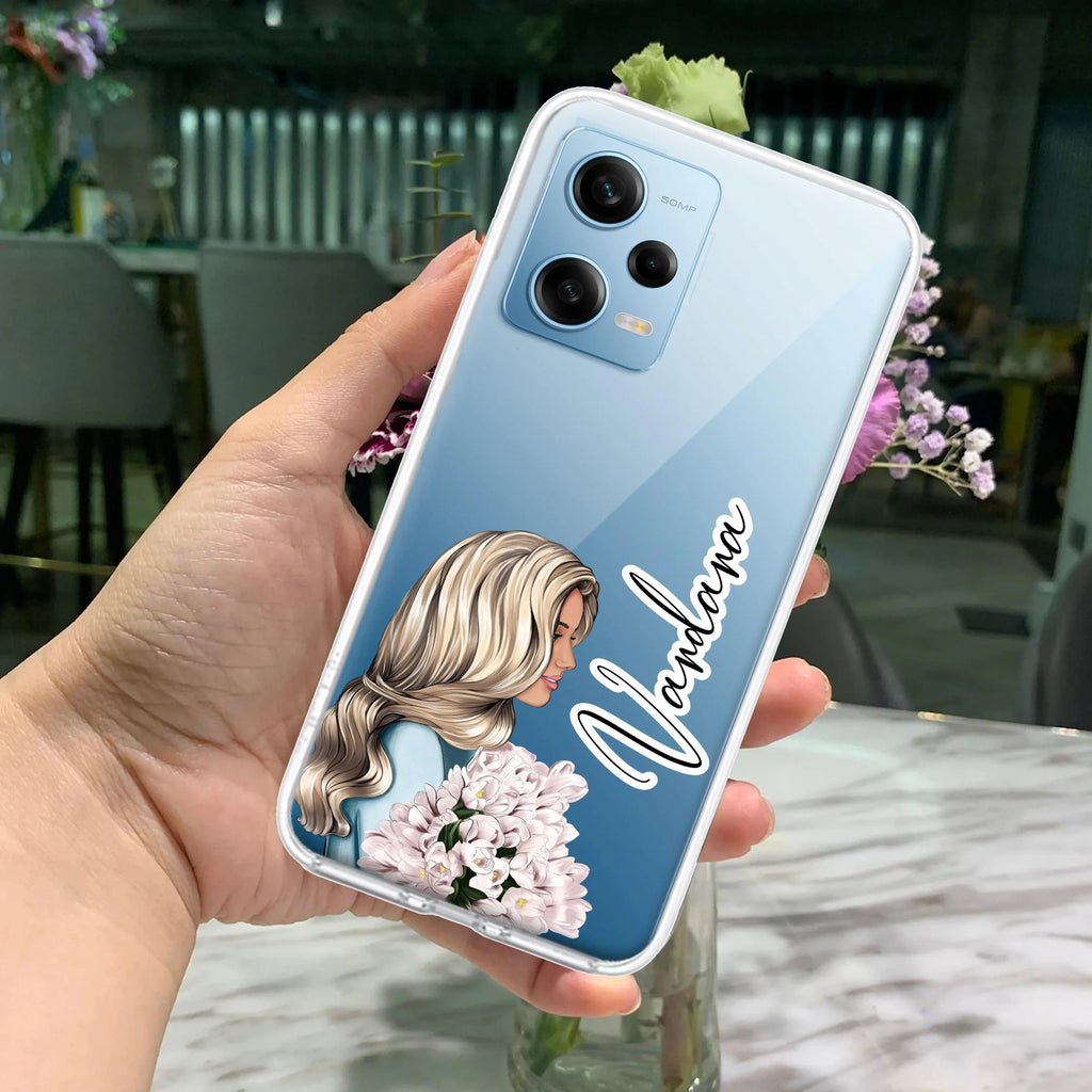 Stylish Girl Customize Transparent Silicon Case For Redmi Note 14 5G