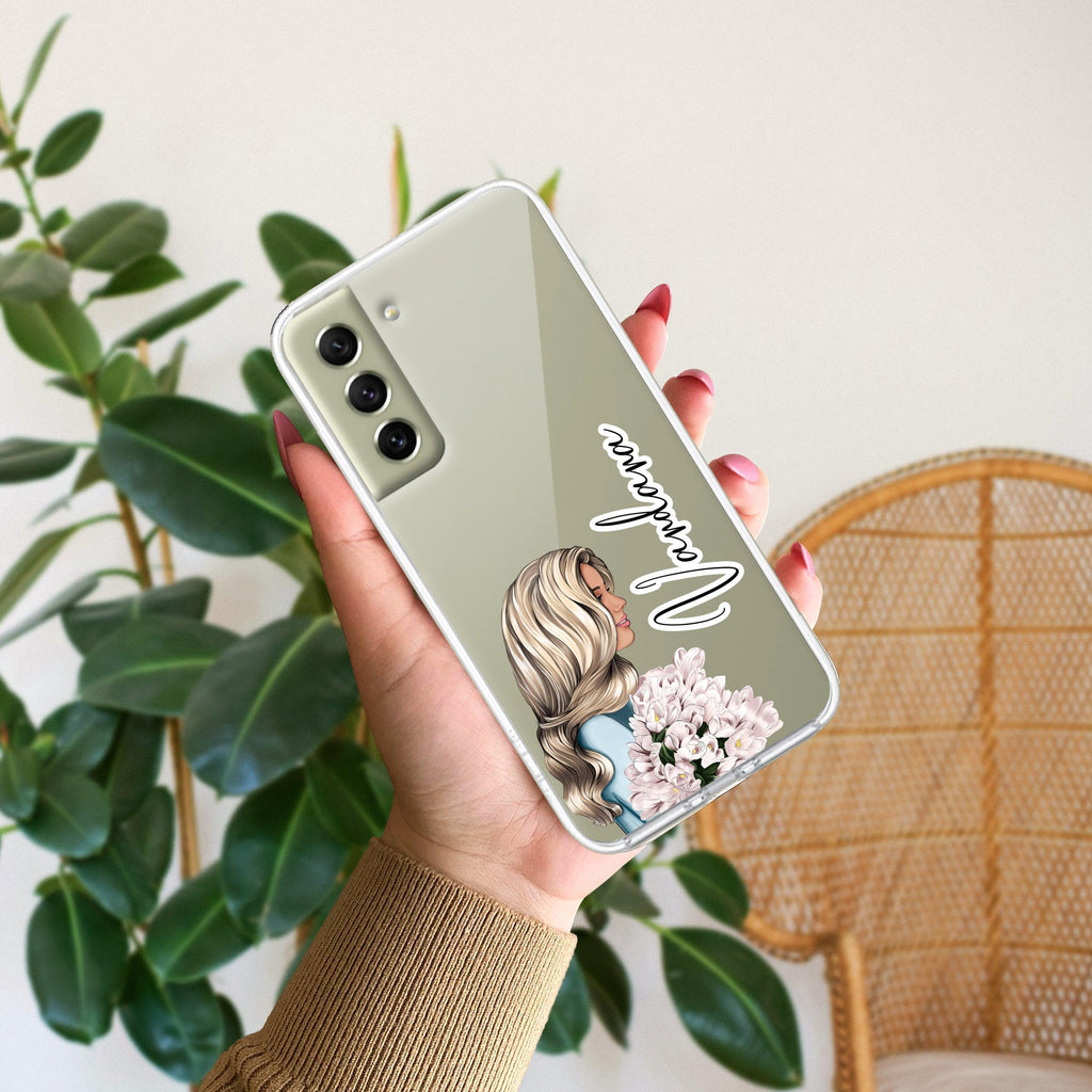 Stylish Girl Customize Transparent Silicon Case For Samsung Galaxy A73