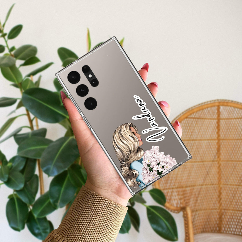 Stylish Girl Customize Transparent Silicon Case For Samsung Galaxy A23 5G