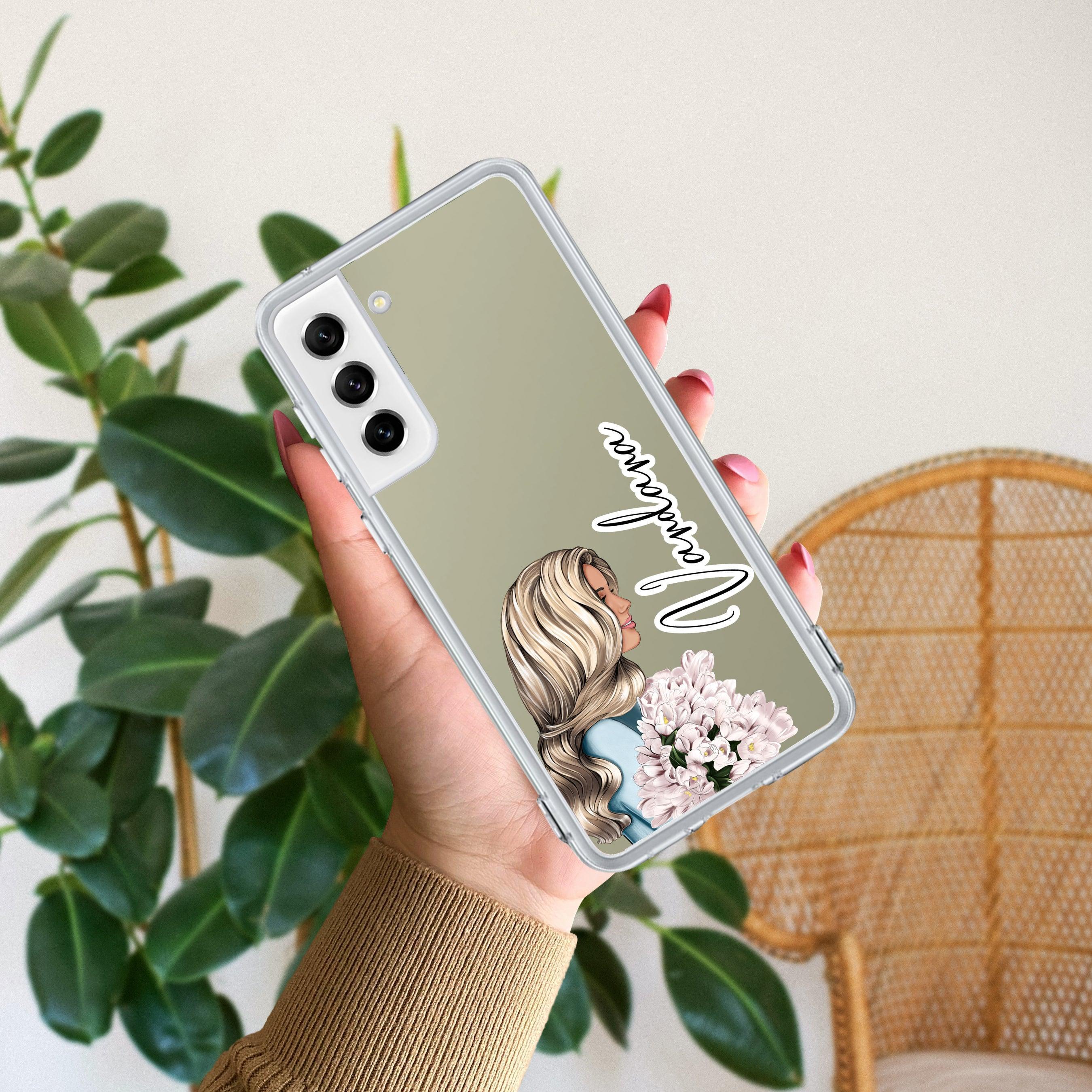 Stylish Girl Customize Transparent Silicon Case For Samsung