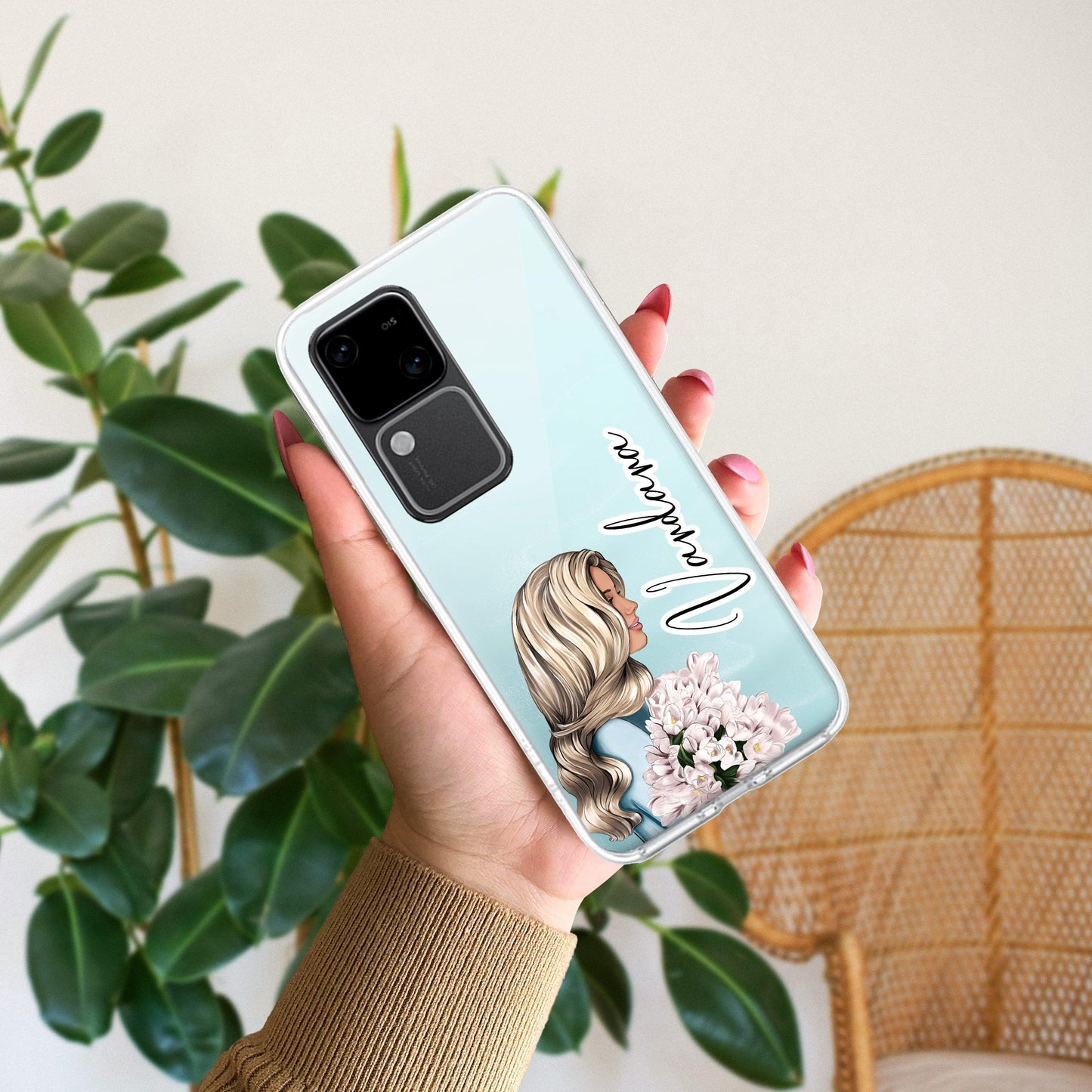Stylish Girl Customize Transparent Silicon Case For Vivo