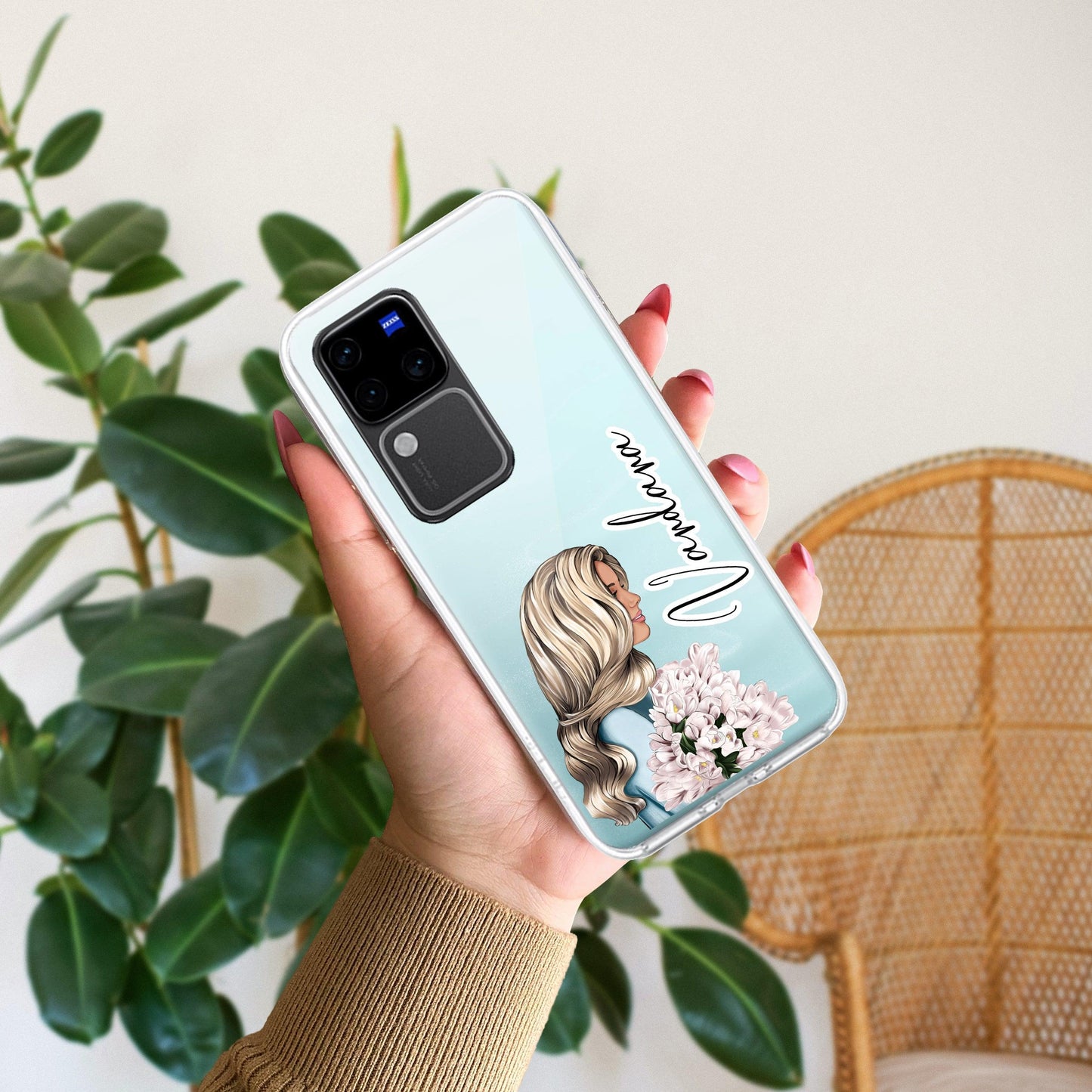 Stylish Girl Customize Transparent Silicon Case For Vivo